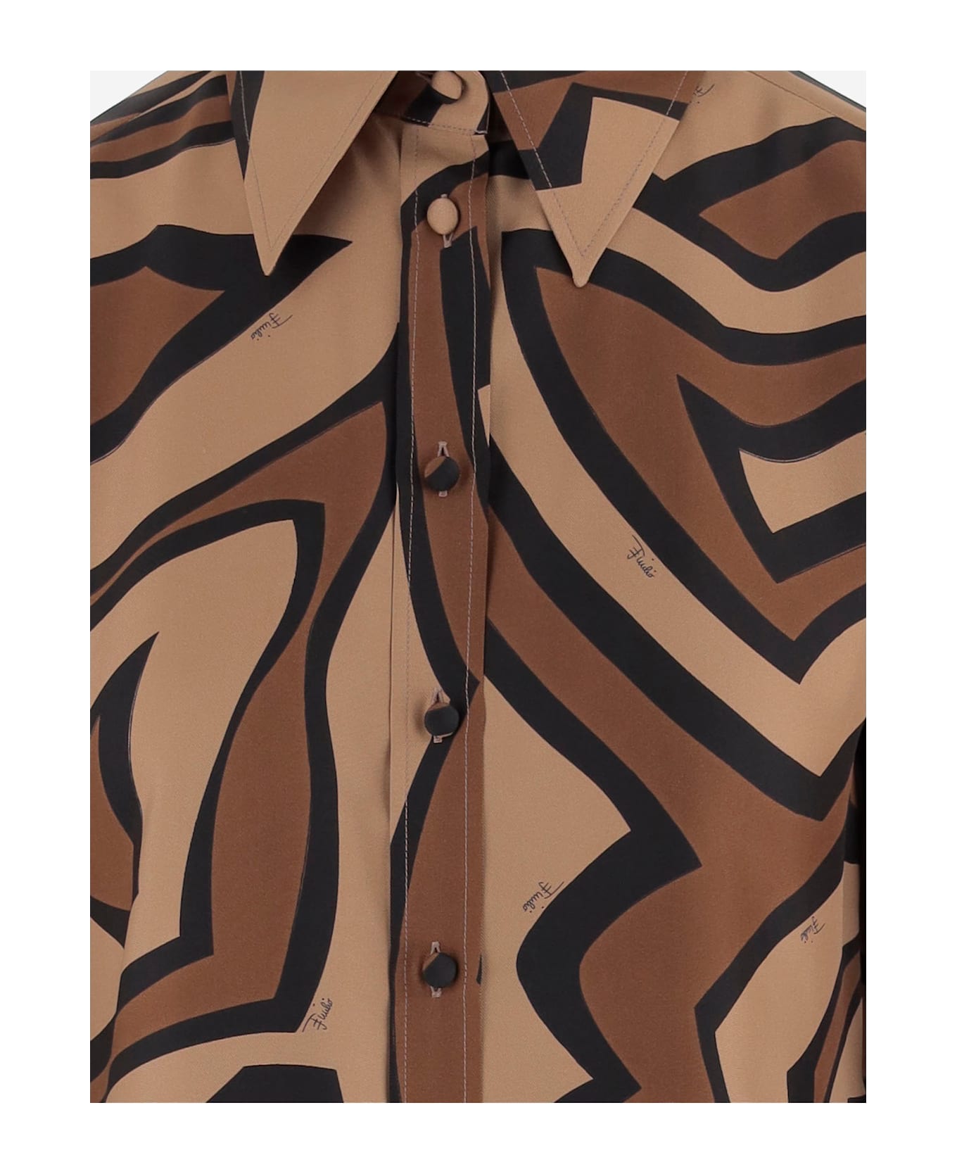 Pucci Silk Shirt With Labyrinth Print - Red