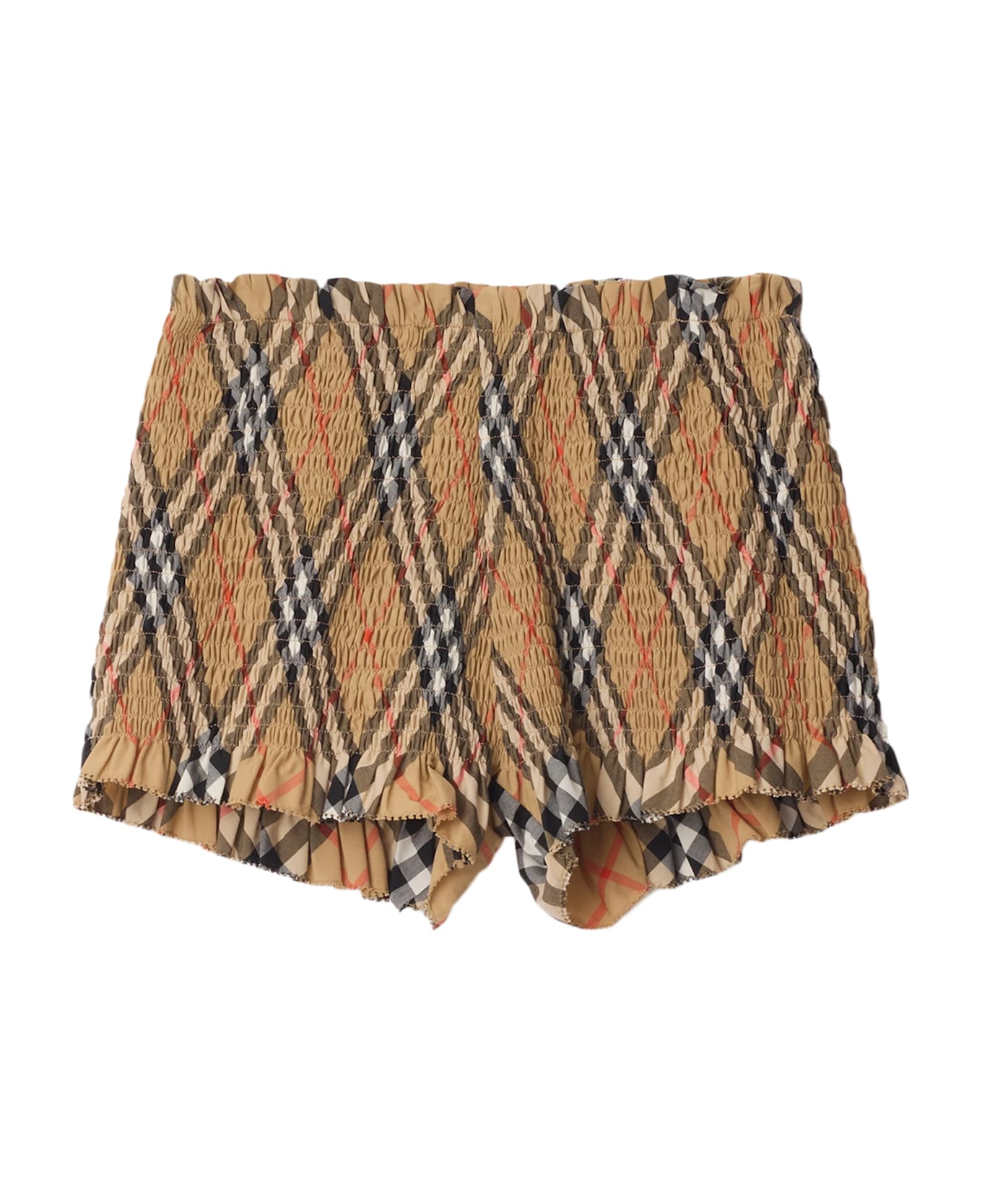 Burberry Check Cotton Shorts - Sabbia