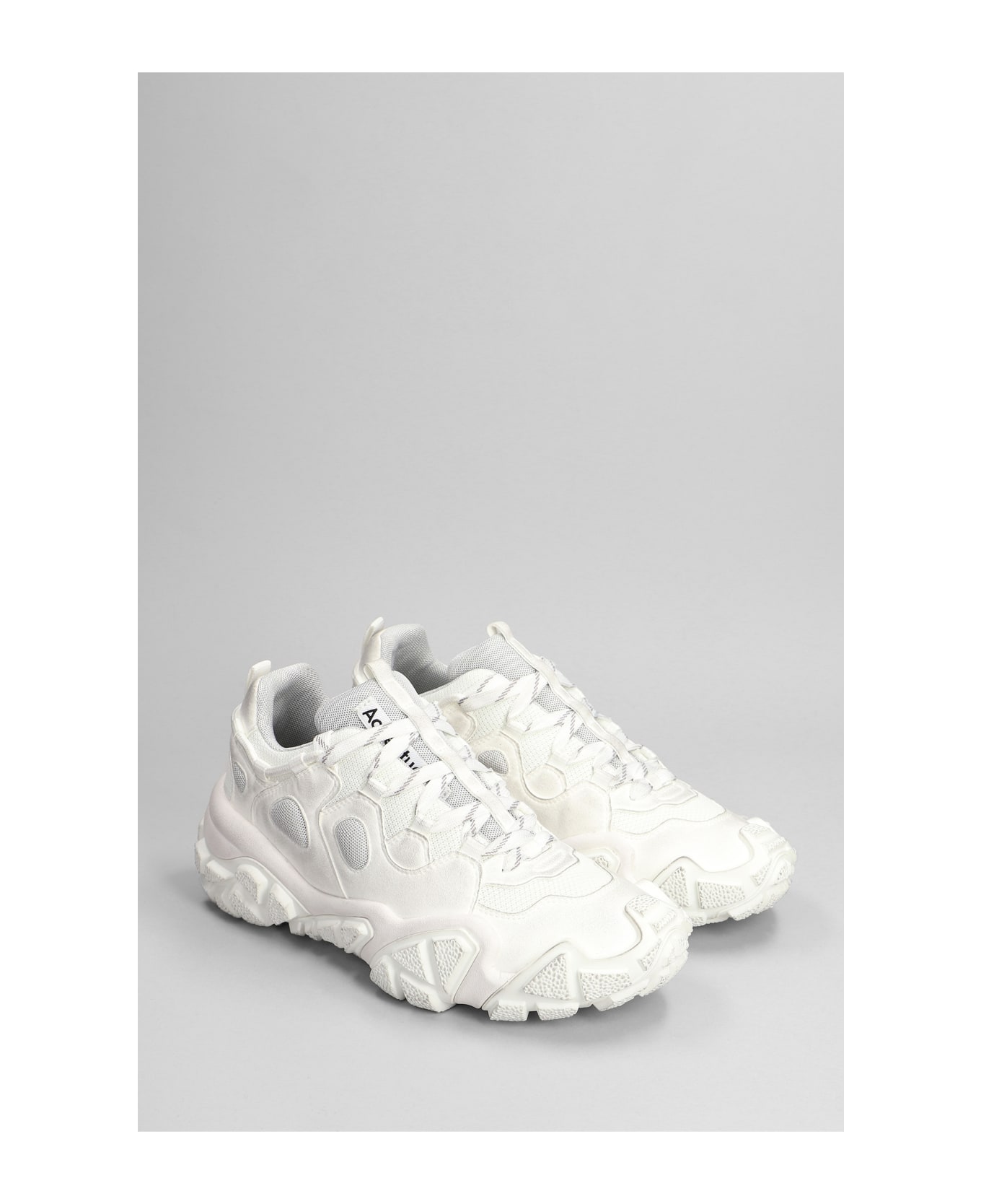 Acne Studios Chunky Mesh Sneakers In White Polyester - white