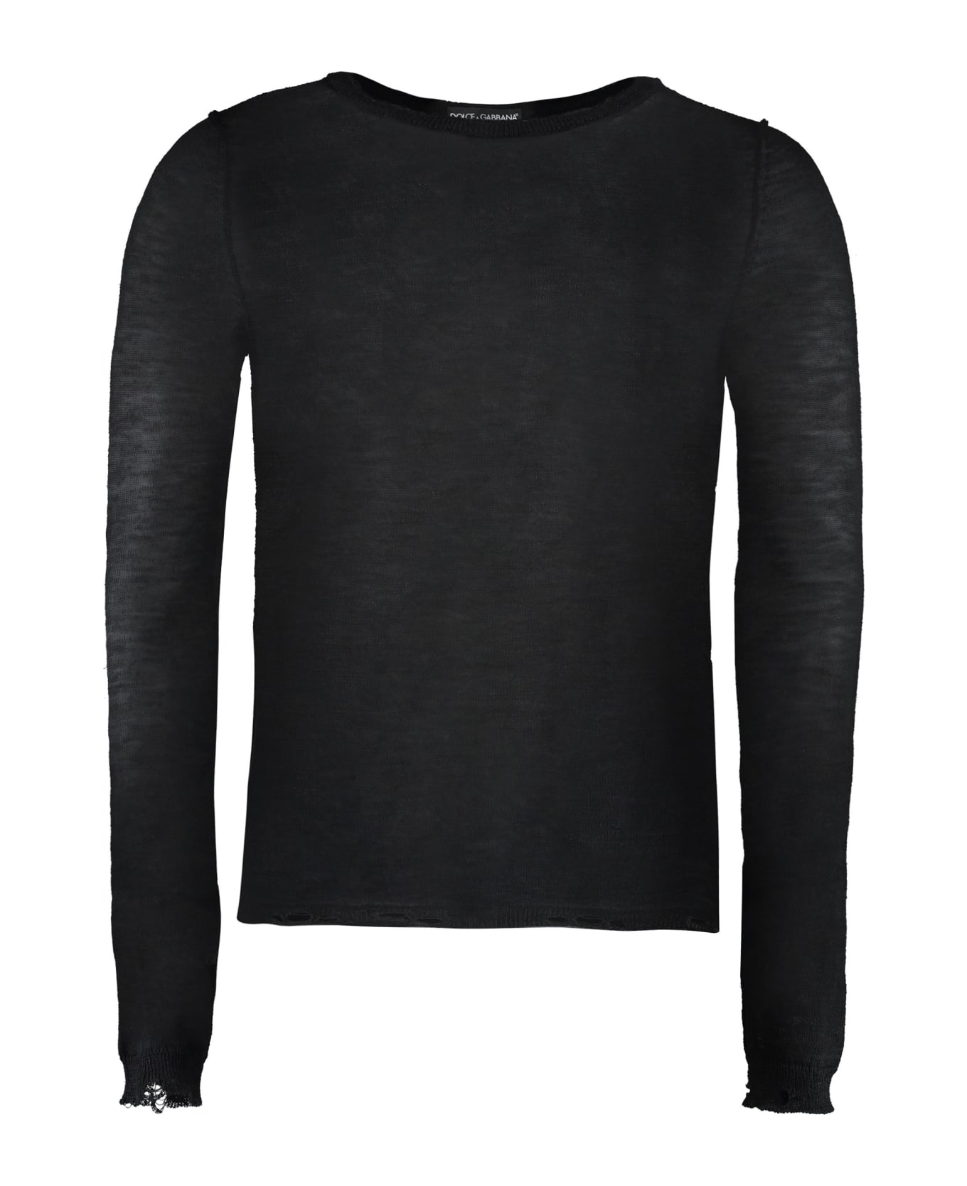 Dolce & Gabbana Long Sleeve Crew-neck Sweater - black