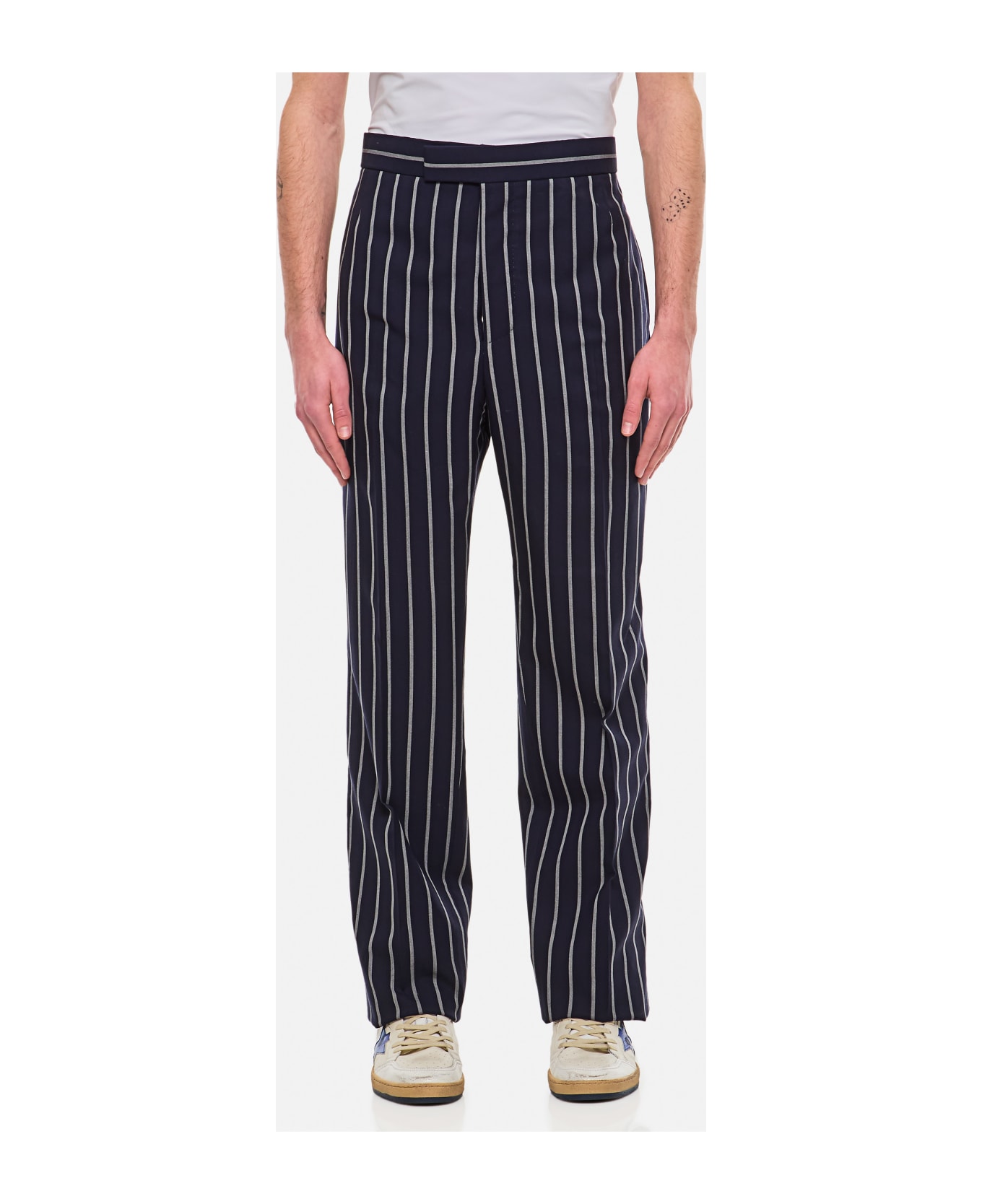 Thom Browne Wool Bold Stripe Trousers - Blue ボトムス