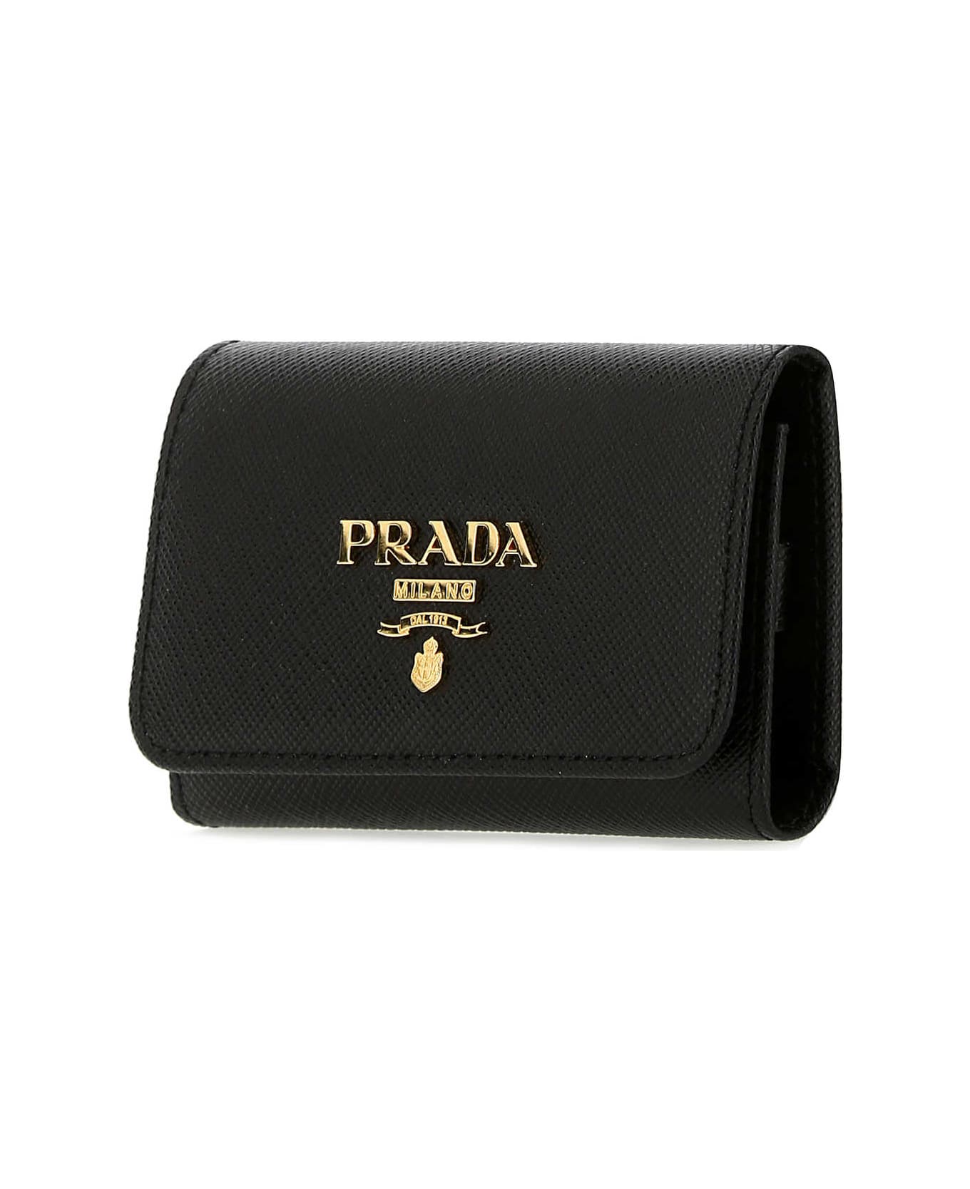 PRADAキーセース Prada Black Leather Key Ring Case | italist