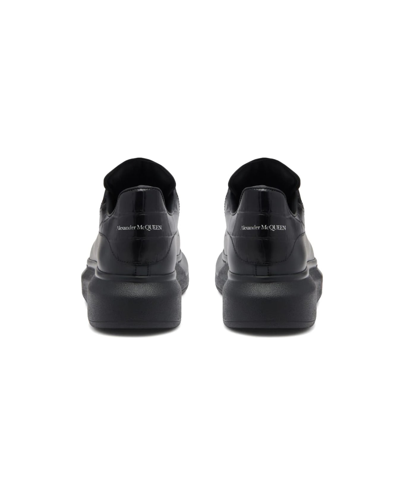 Alexander McQueen Oversized Leather Sneakers - Black ウェッジシューズ
