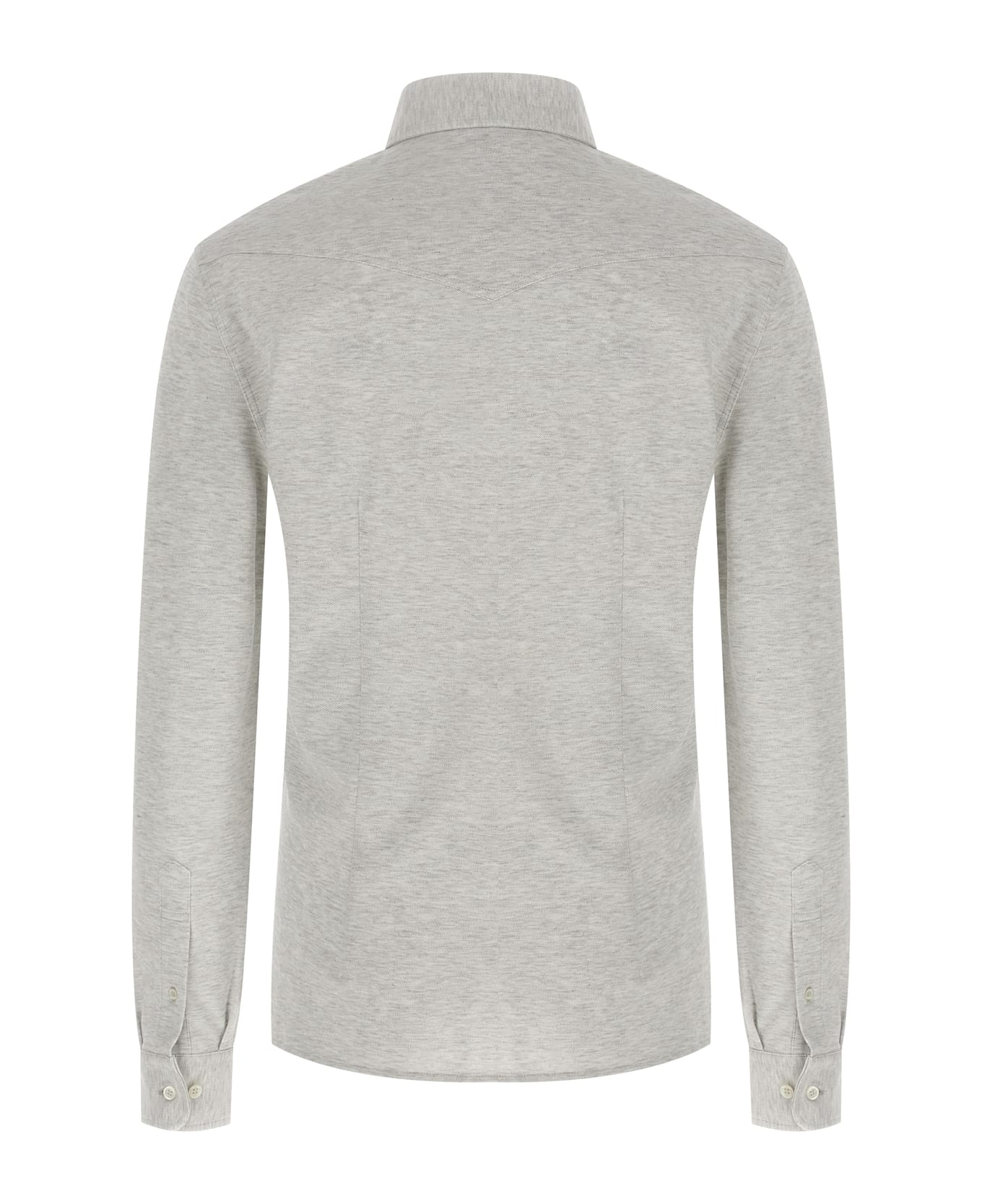 Brunello Cucinelli Piqué Cotton Shirt - Gray