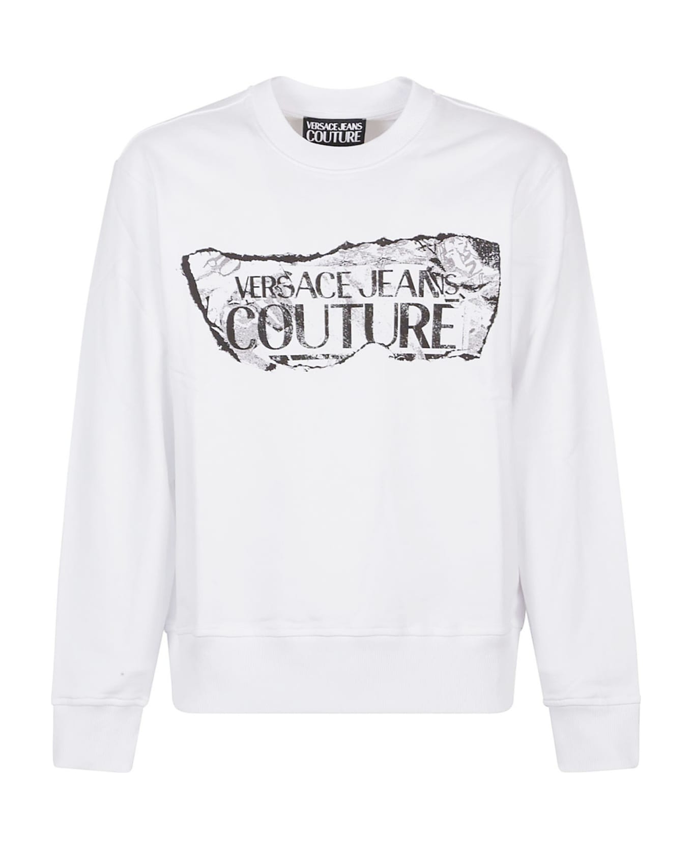 Versace Jeans Couture Magazine Logo Sweatshirt - White フリース