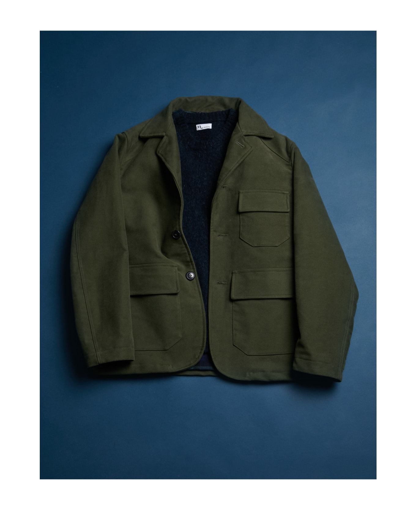 doppiaa Aaderbale Green Moleskin Jacket