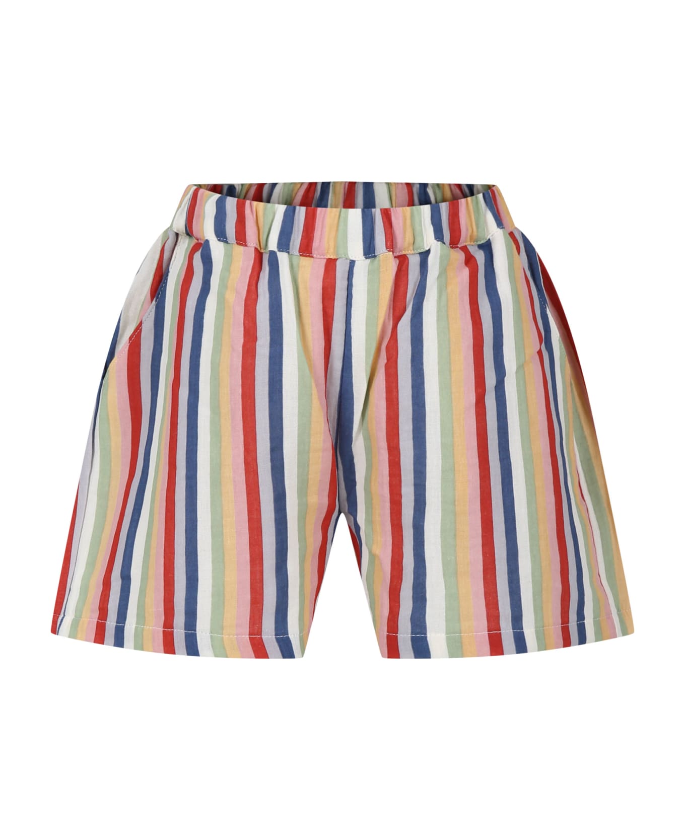 Coco Au Lait Multicolor Shorts For Kidswith Stripes Pattern - Multicolor