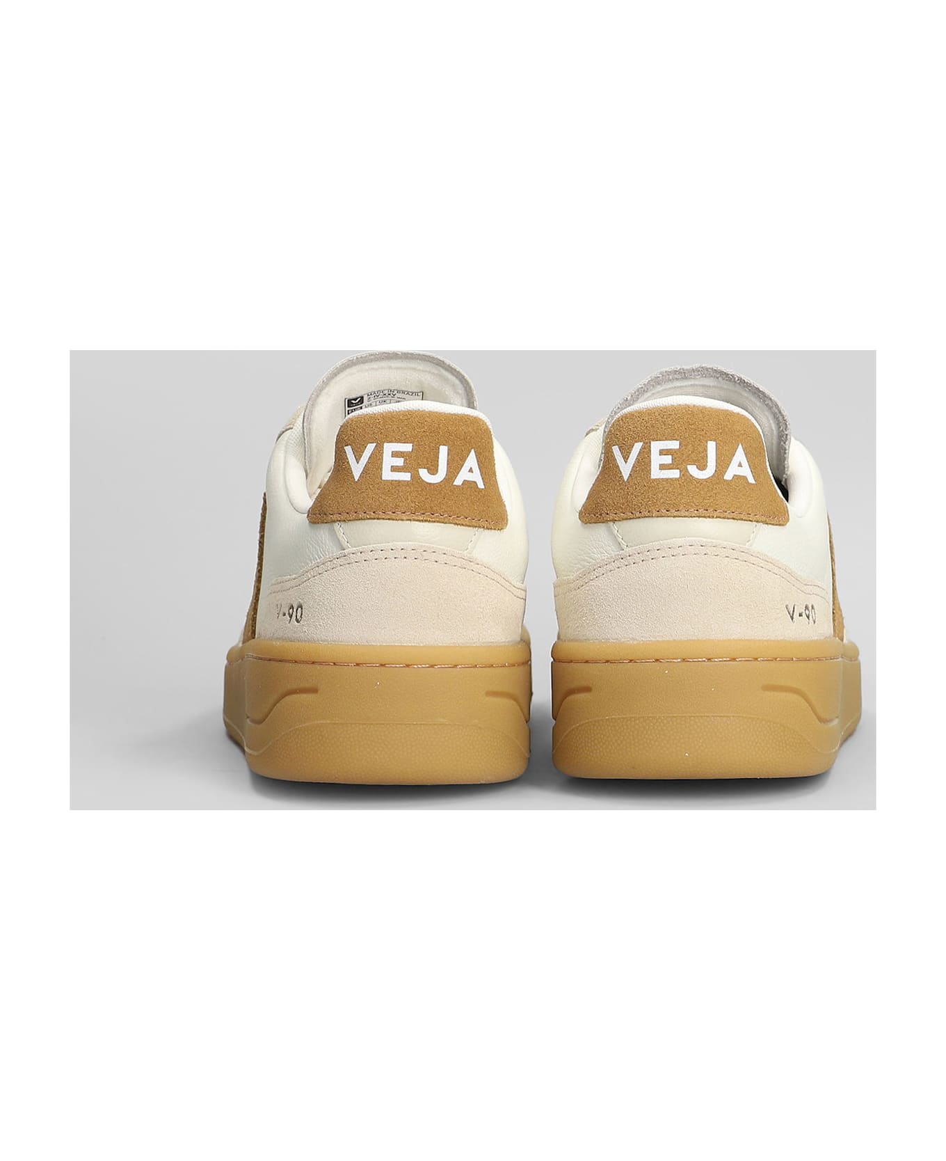Veja V-90 O.t Sneakers In White Suede And Leather - white
