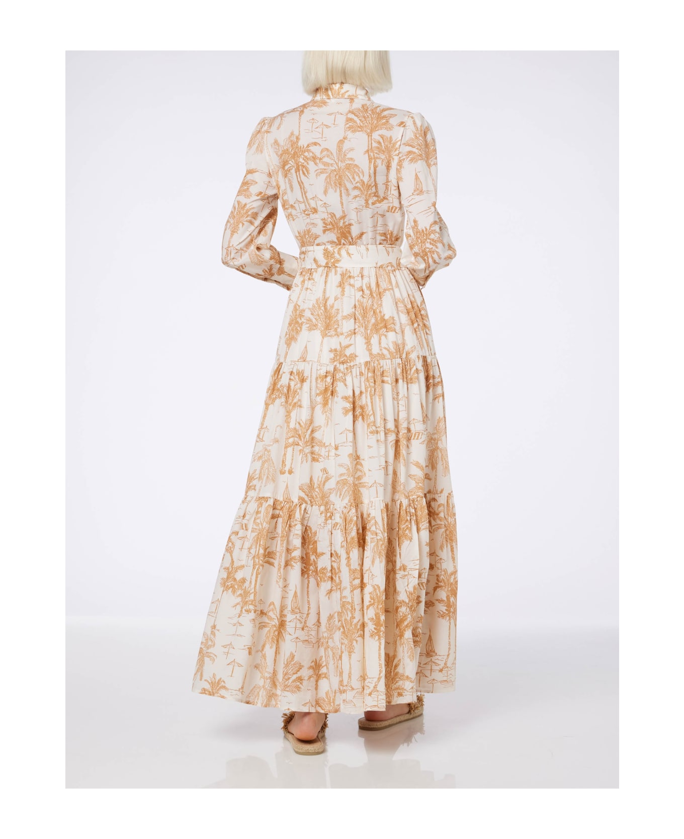 MC2 Saint Barth Woman Toile De Jouy Cotton Dress Jensen - WHITE