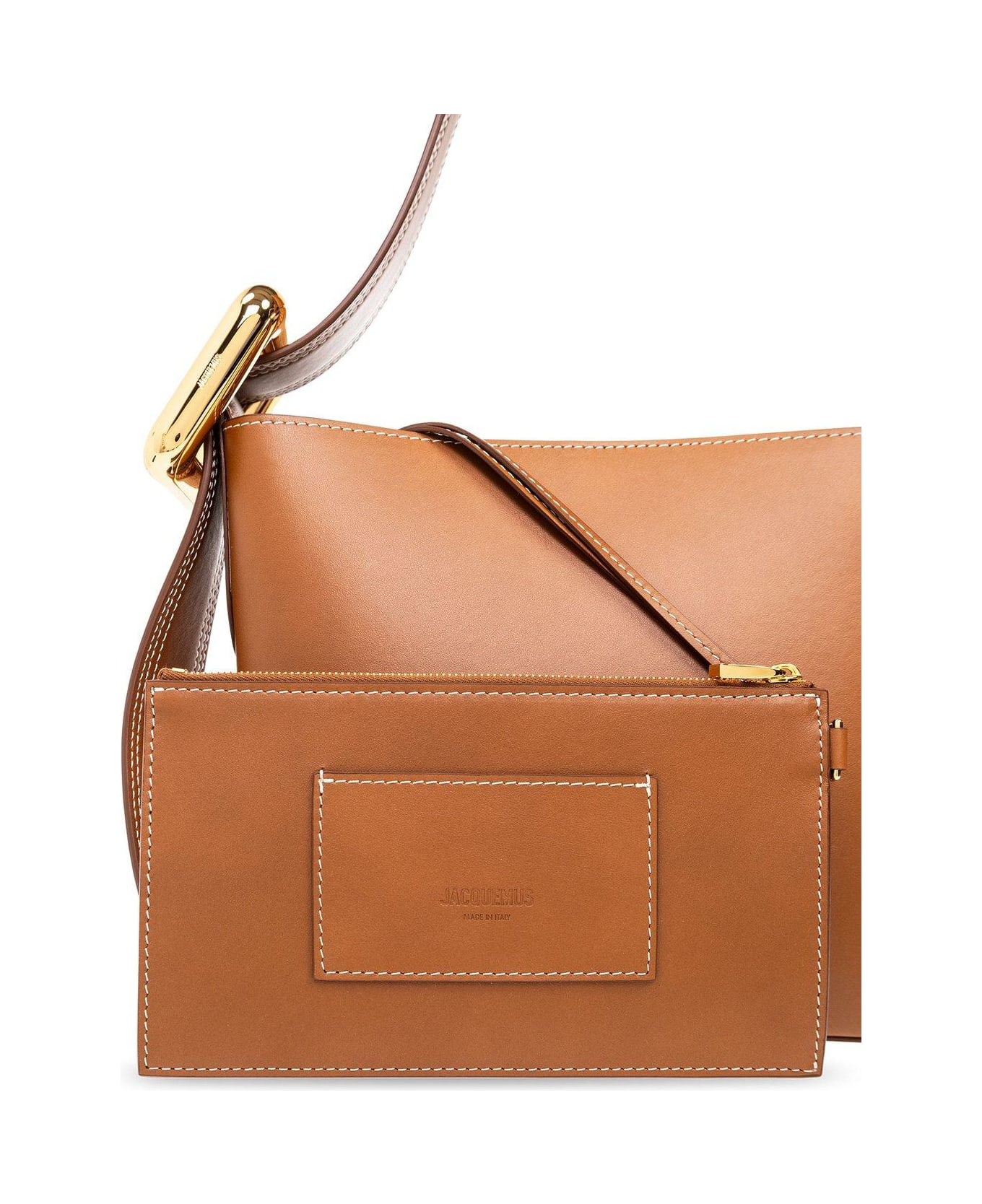 Jacquemus Buckled Small Bucket Bag - Leather Brown