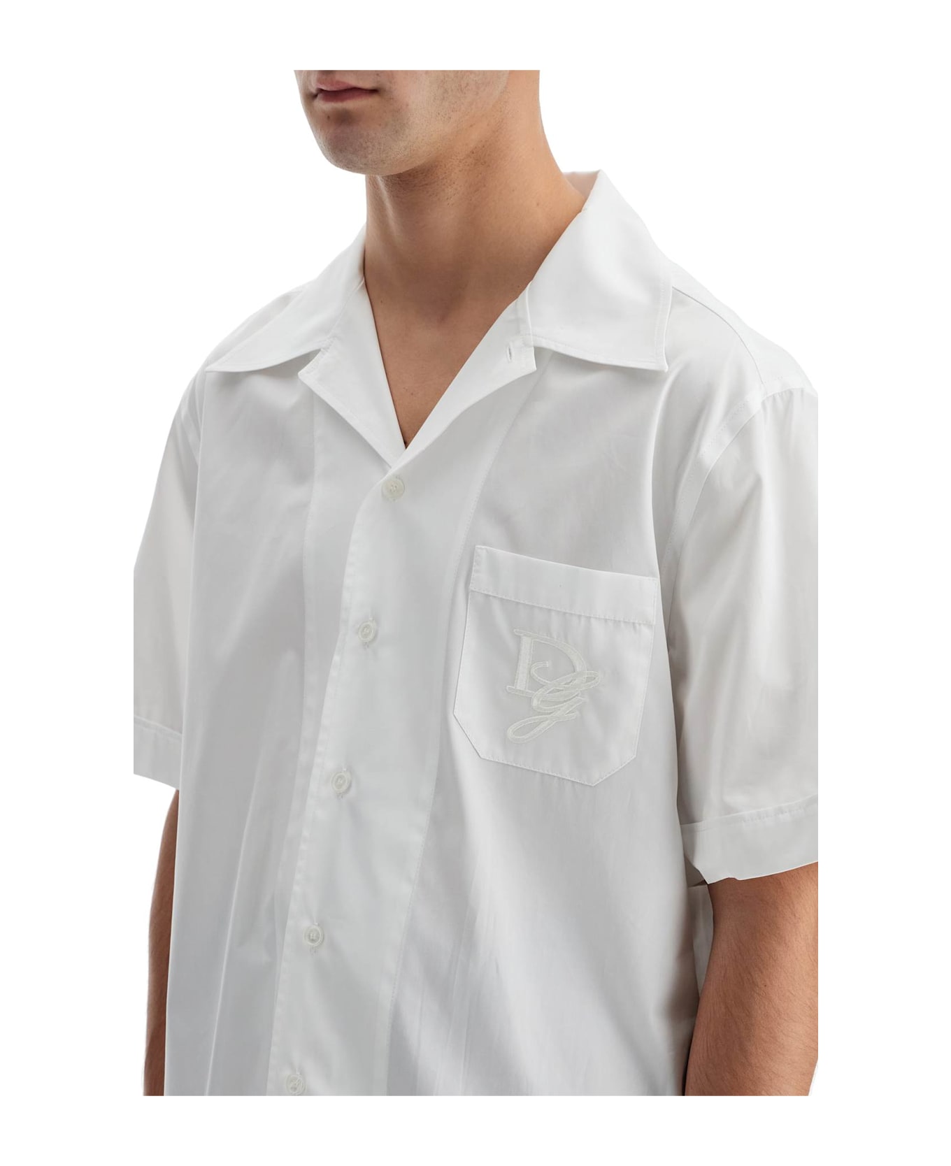 Dolce & Gabbana Short-sleeved Shirt With Pocket - BIANCO OTTICO (White)