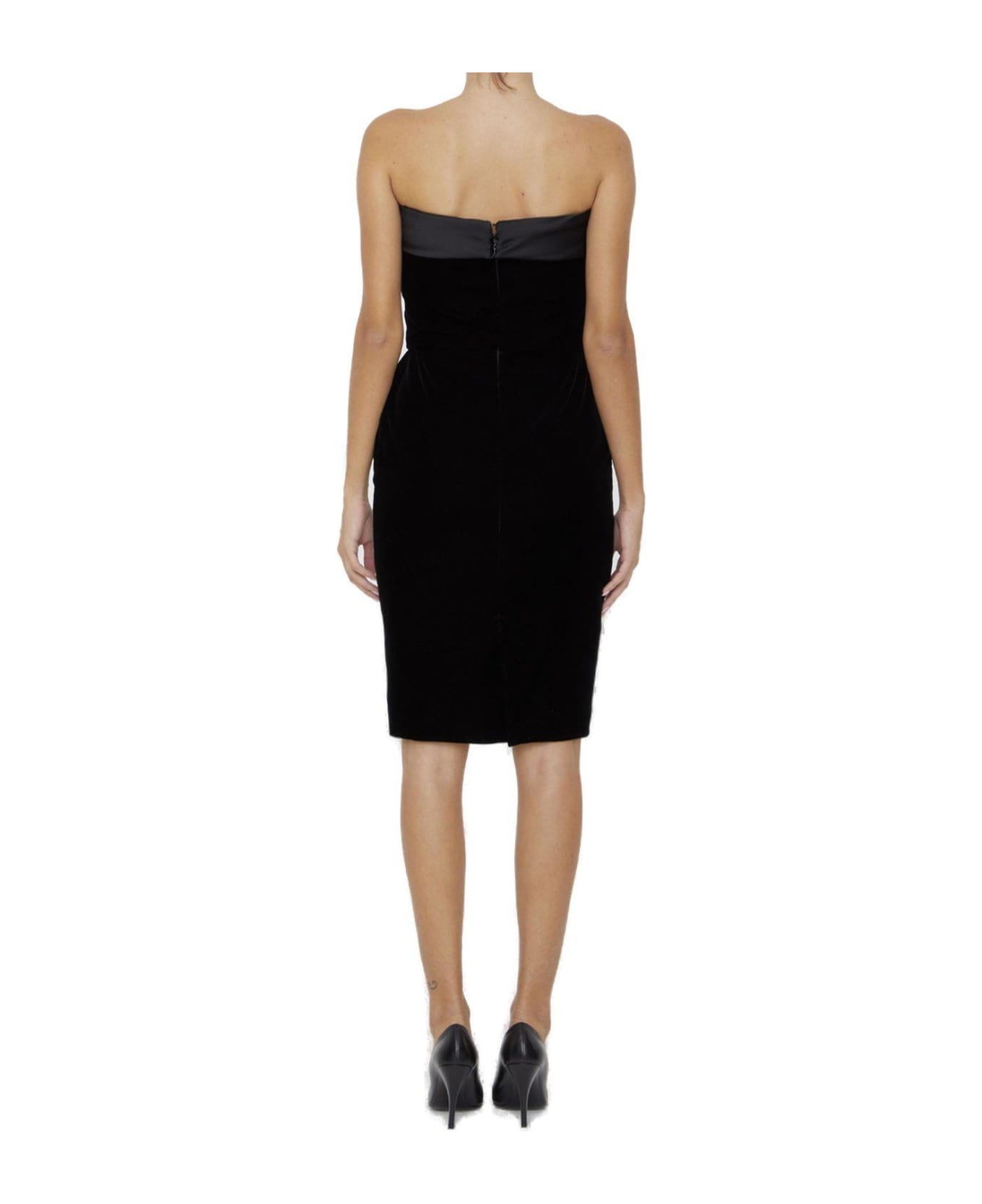 Saint Laurent Viscose And Cupro Dress - BLACK ワンピース＆ドレス