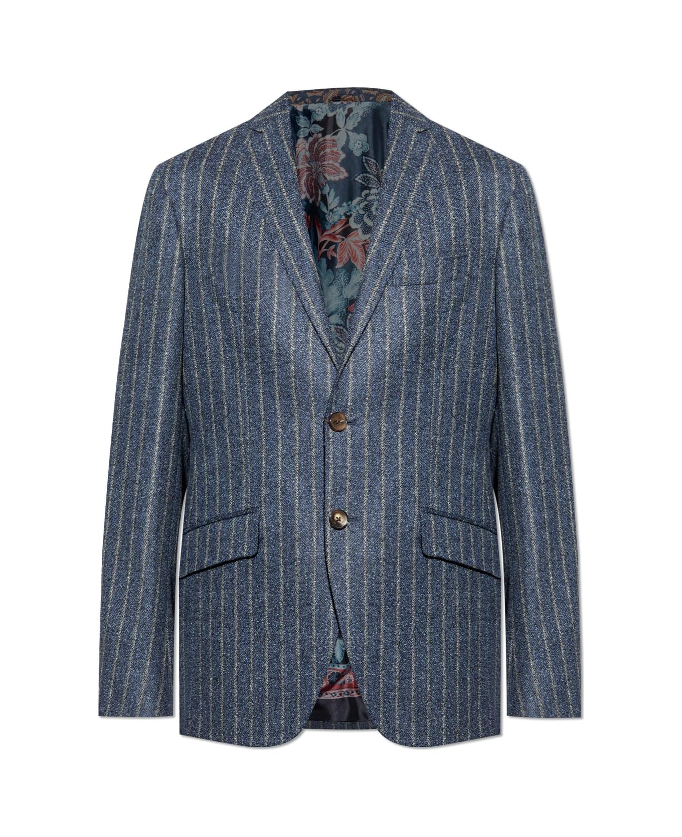 Etro Pinstripe Patterned Blazer - Blu e Grigio