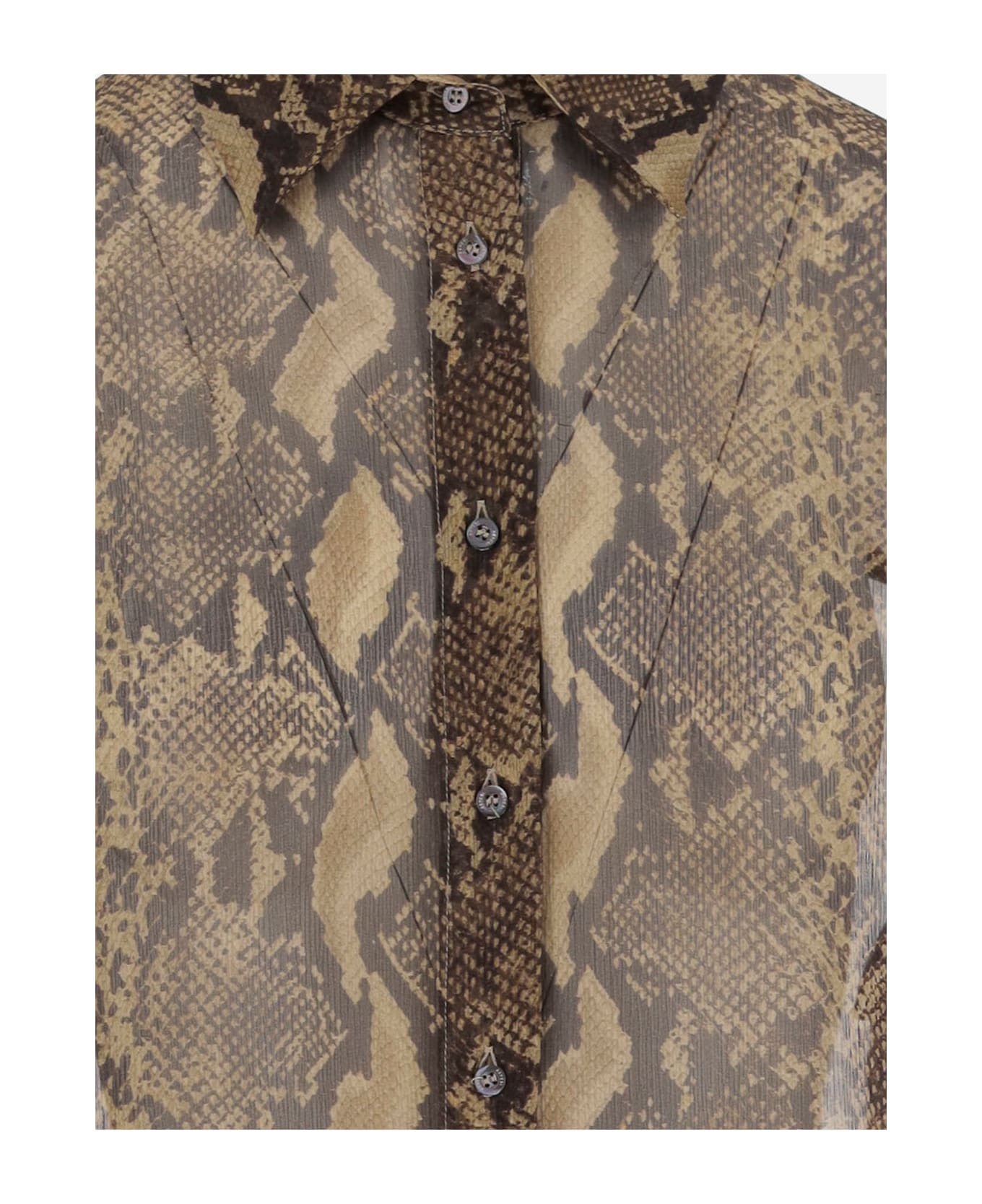 Aspesi Silk Shirt With Animal Print - Red