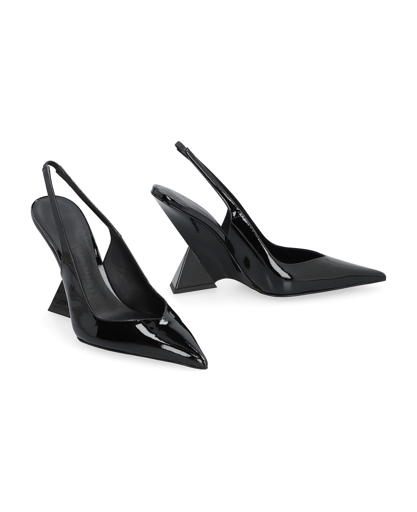 The Attico Cheope Patent Leather Slingback Pumps - black