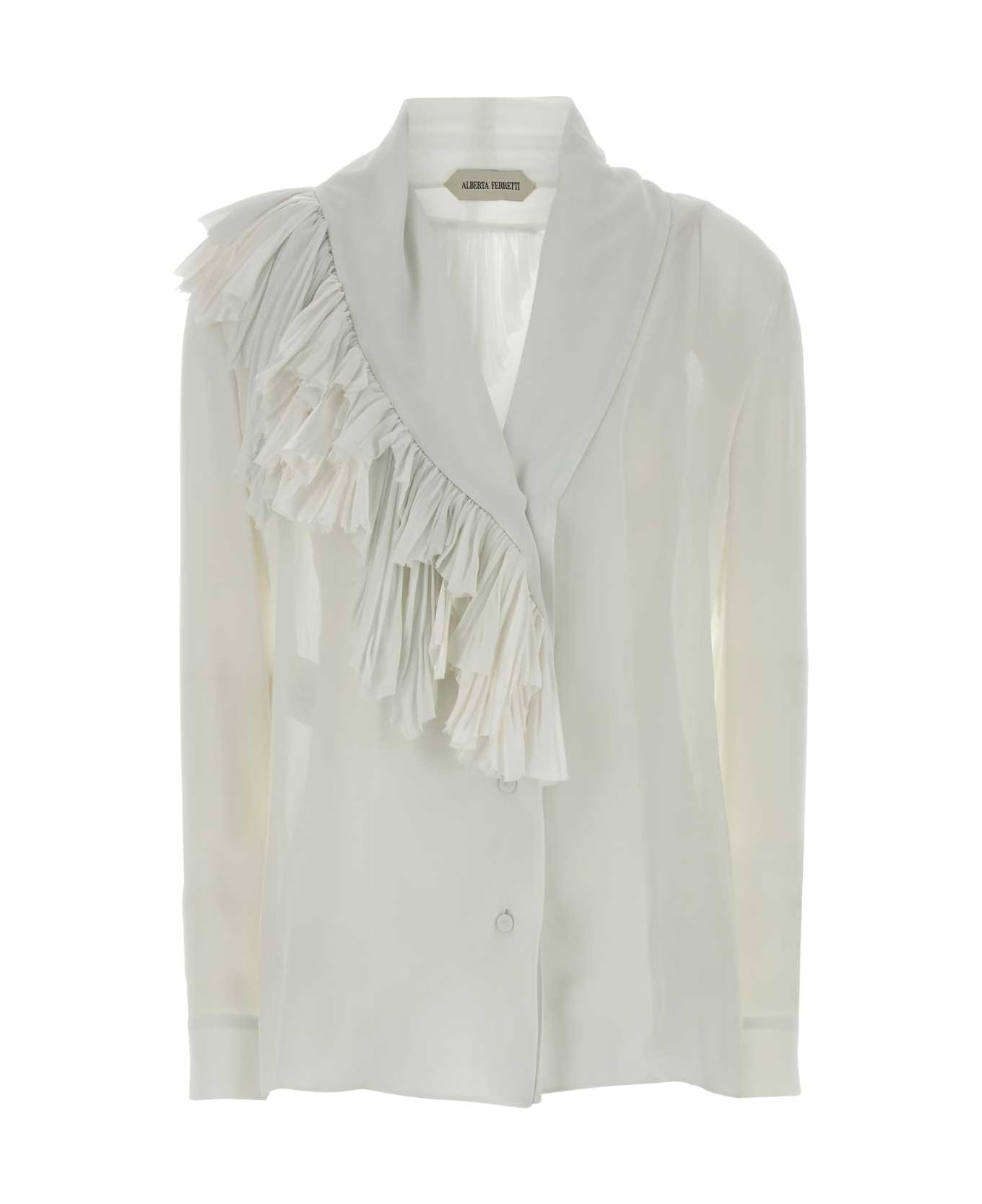 Alberta Ferretti White Crepe Shirt - BIANCO