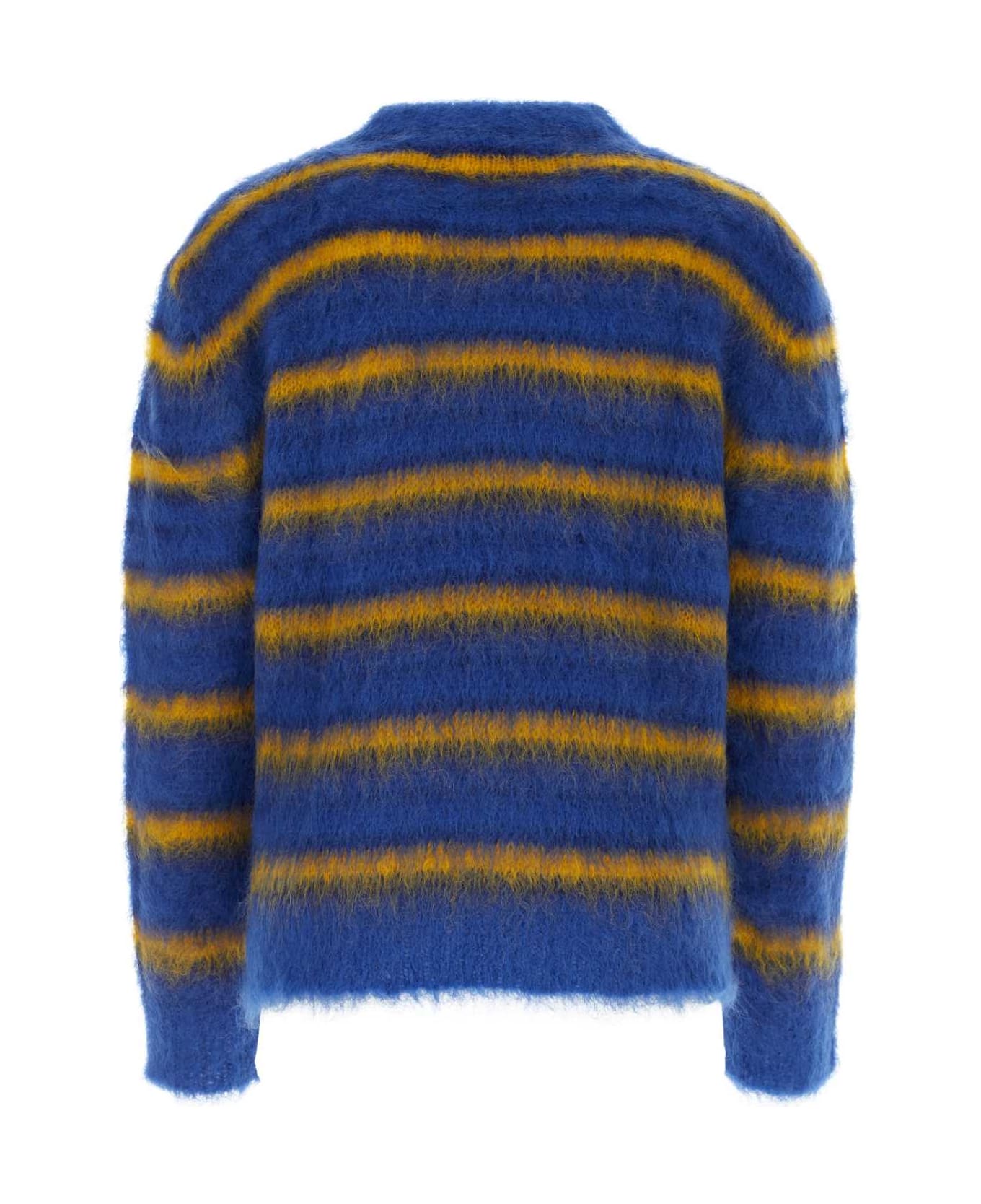 Marni Embroidered Mohair Blend Sweater - ROYAL