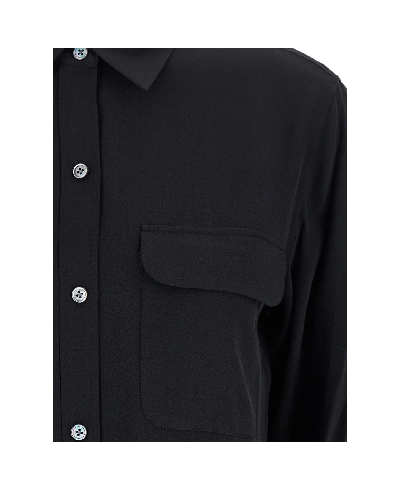 Equipment 
signature
 Black Shirt With Patch Pockets In Silk Woman - Black