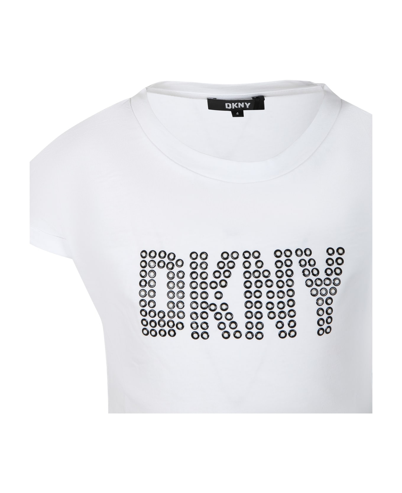 DKNY White T-shirt For Girl With Logo - White Tシャツ＆ポロシャツ