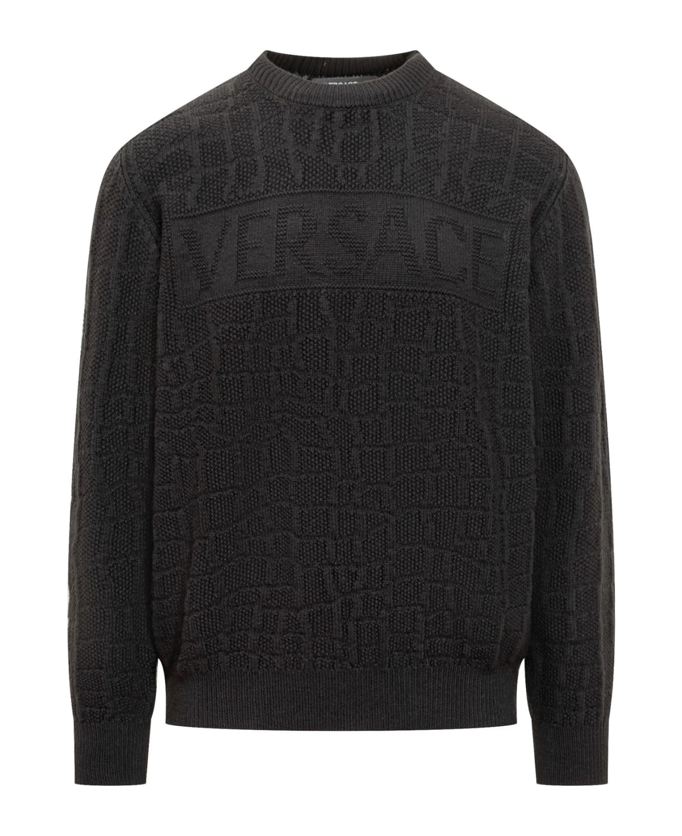 Versace Crew-neck Wool Sweater - black ニットウェア