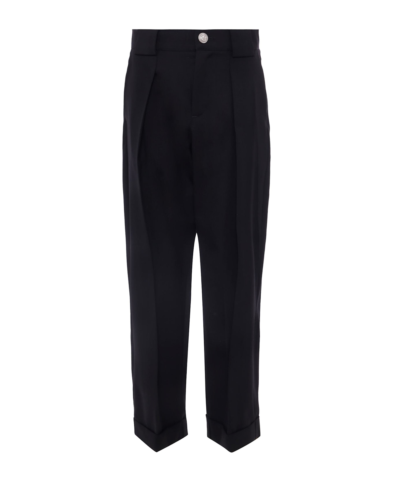 Balmain Black Trousers For Boy With Logo - Black