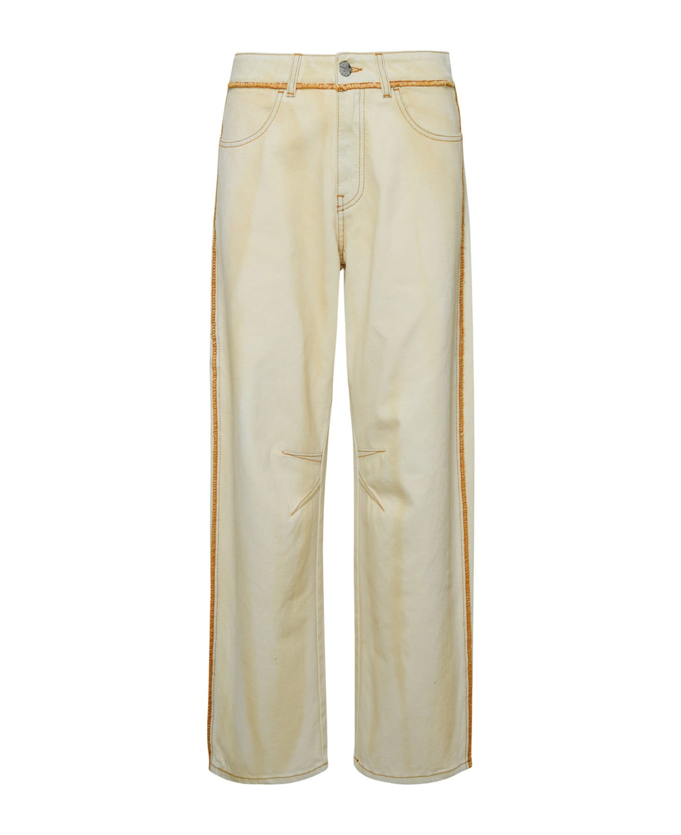 Palm Angels Ivory Cotton Jeans - Cream
