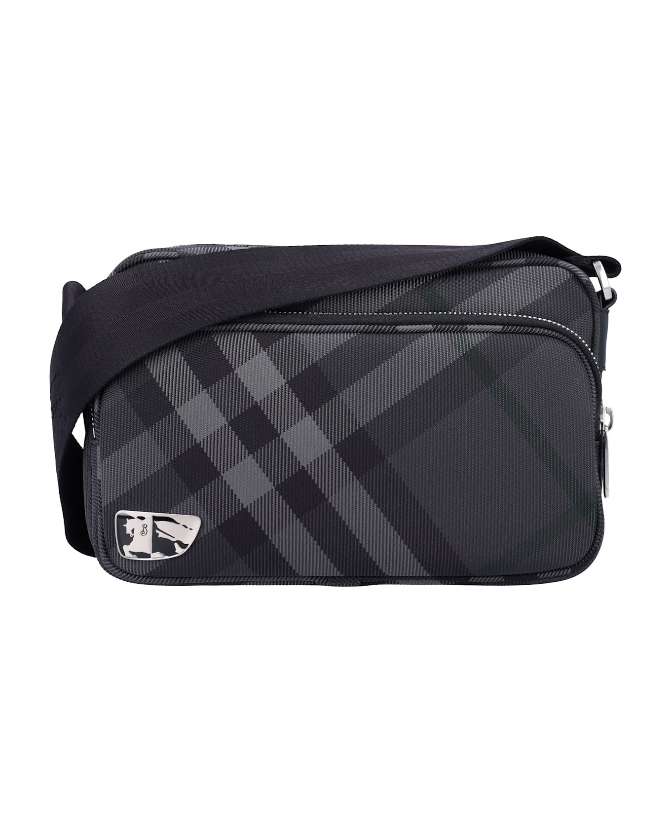 Burberry London Grid Crossbody Bag - CHARCOAL