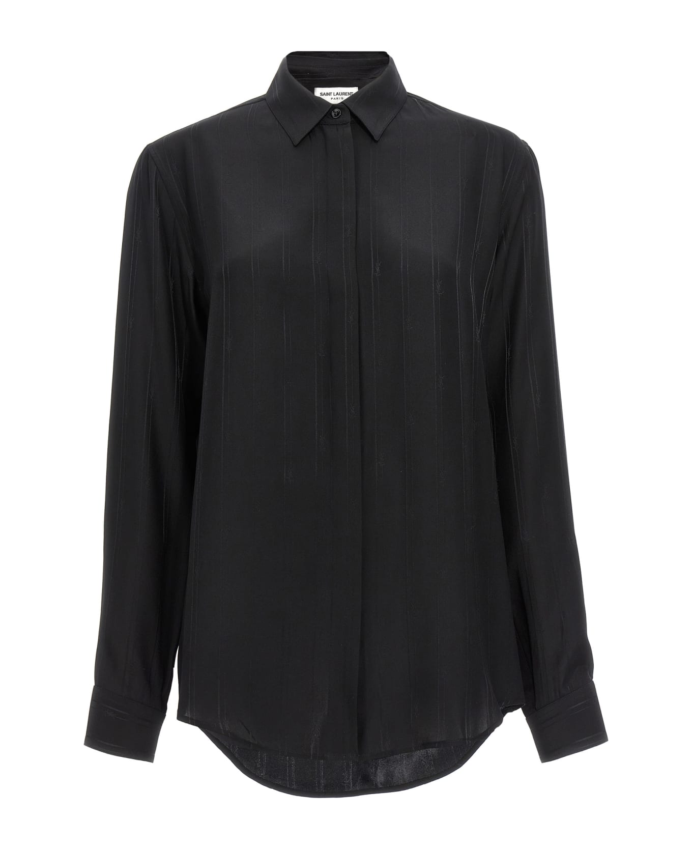 Saint Laurent Cassandre Silk Shirt - Black シャツ