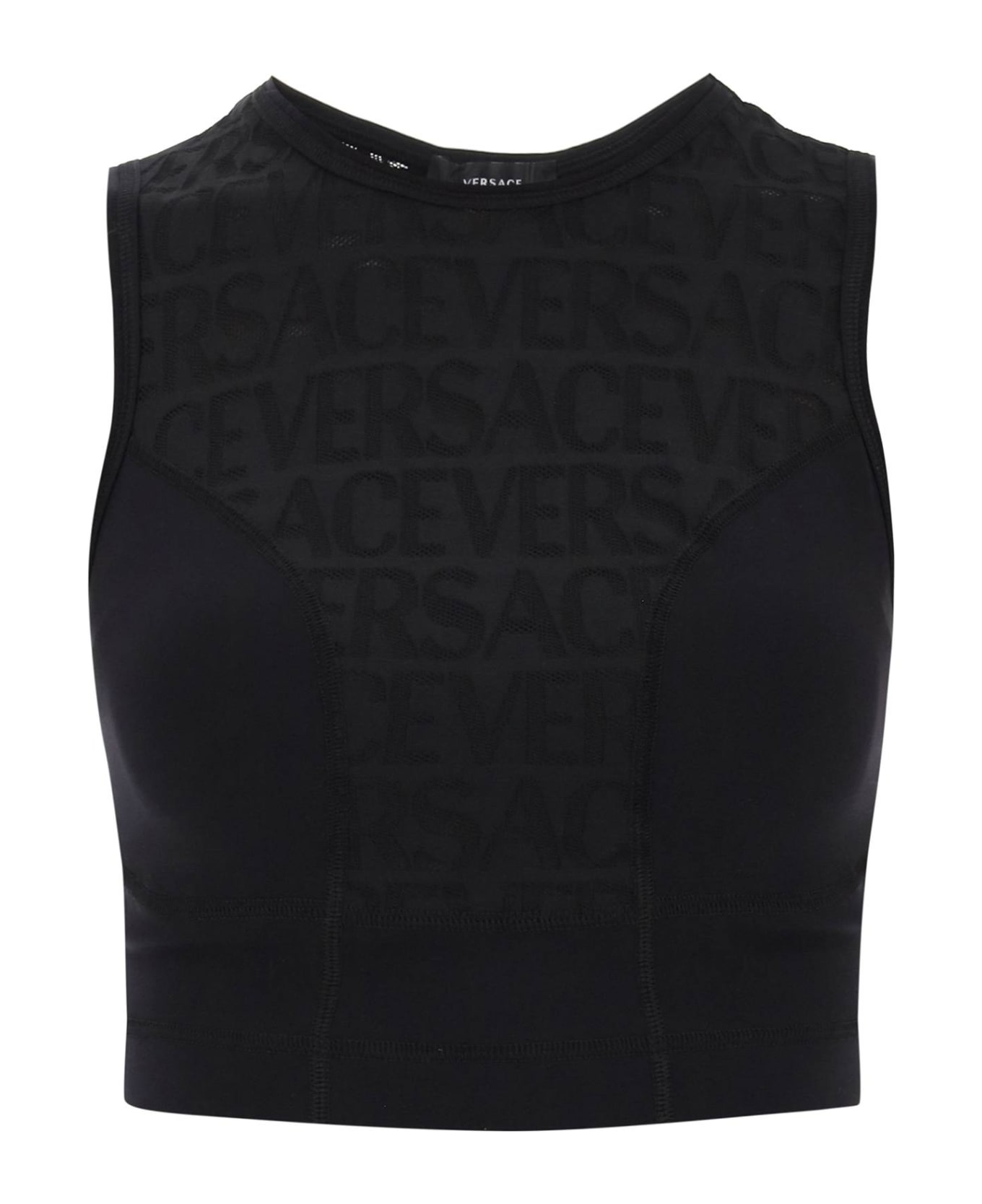 Versace Allover Bra Top - BLACK (Black)