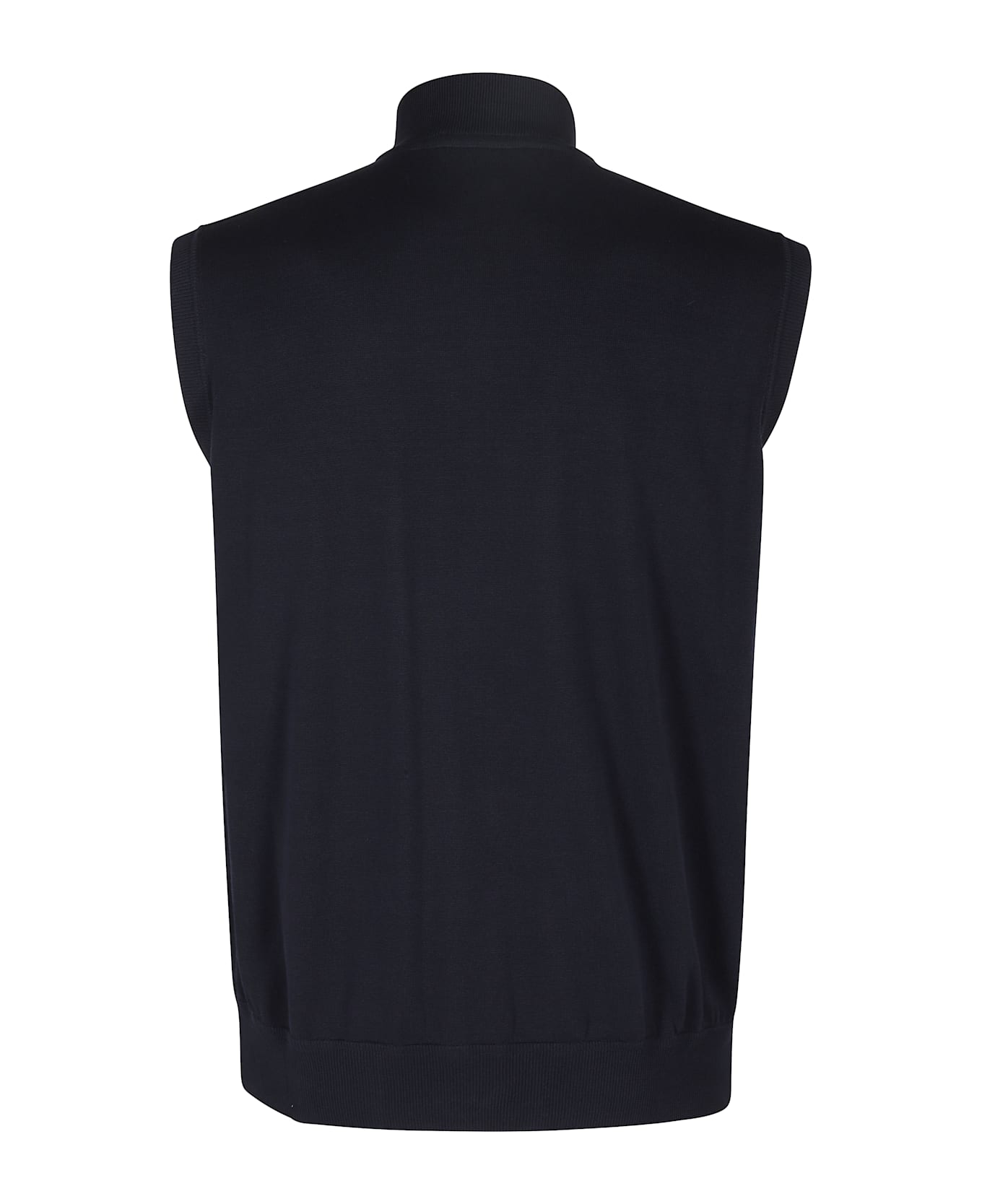 Filippo De Laurentiis Bomber Zip Smanicato In Maglia Di Cotone - Blu