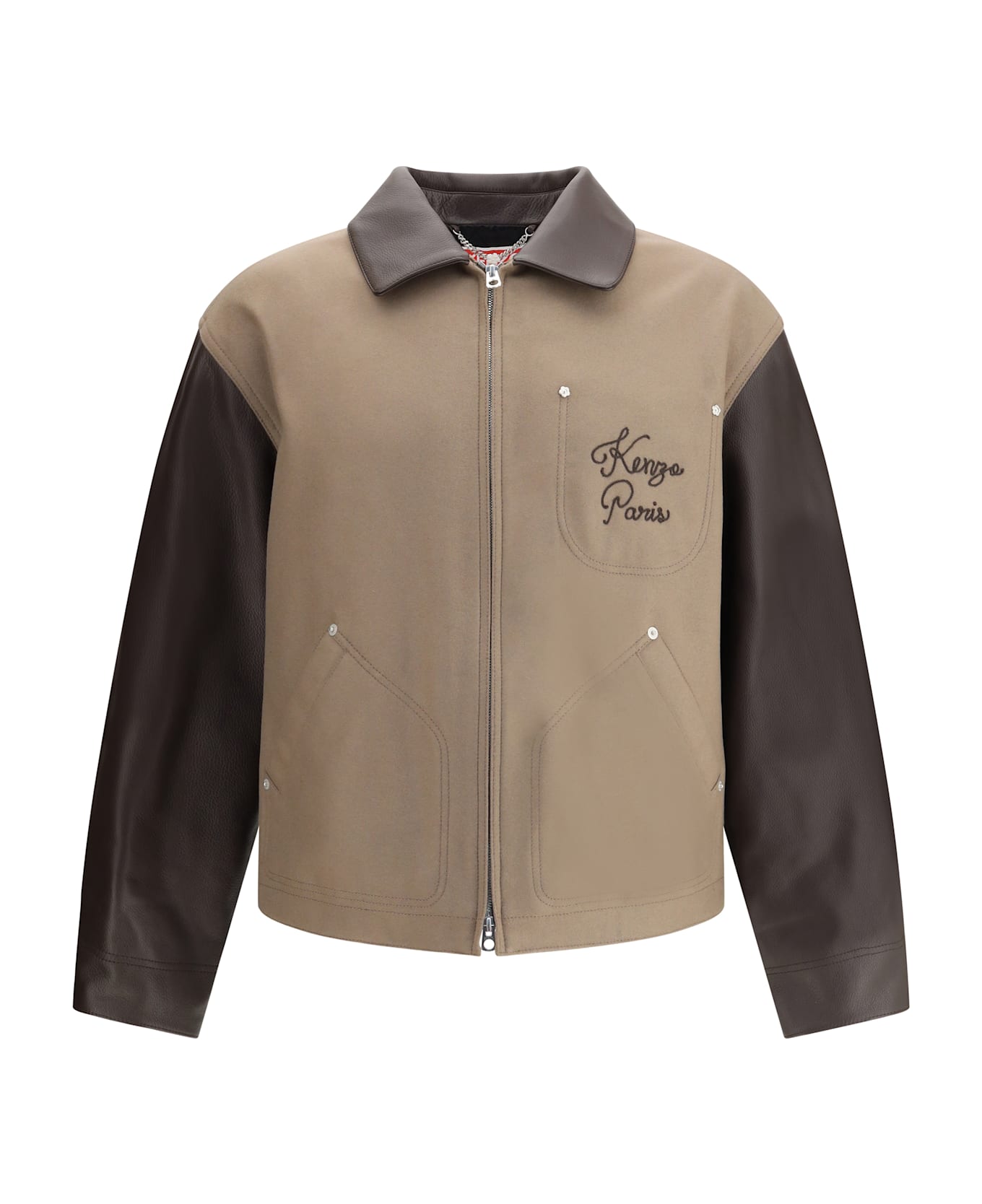 Kenzo Wool And Leather College Jacket