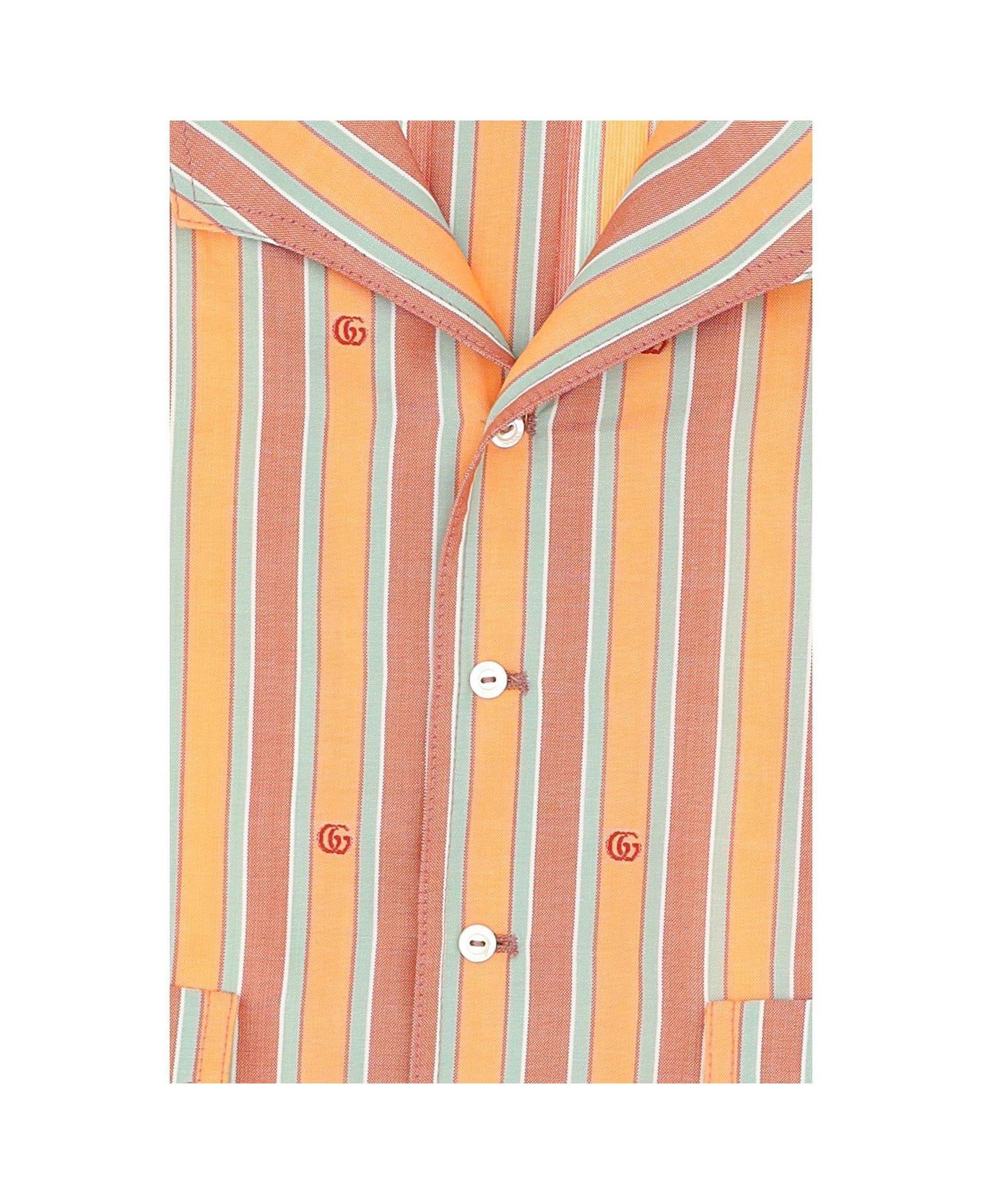 Gucci Striped Short-sleeved Shirt - Coral Water