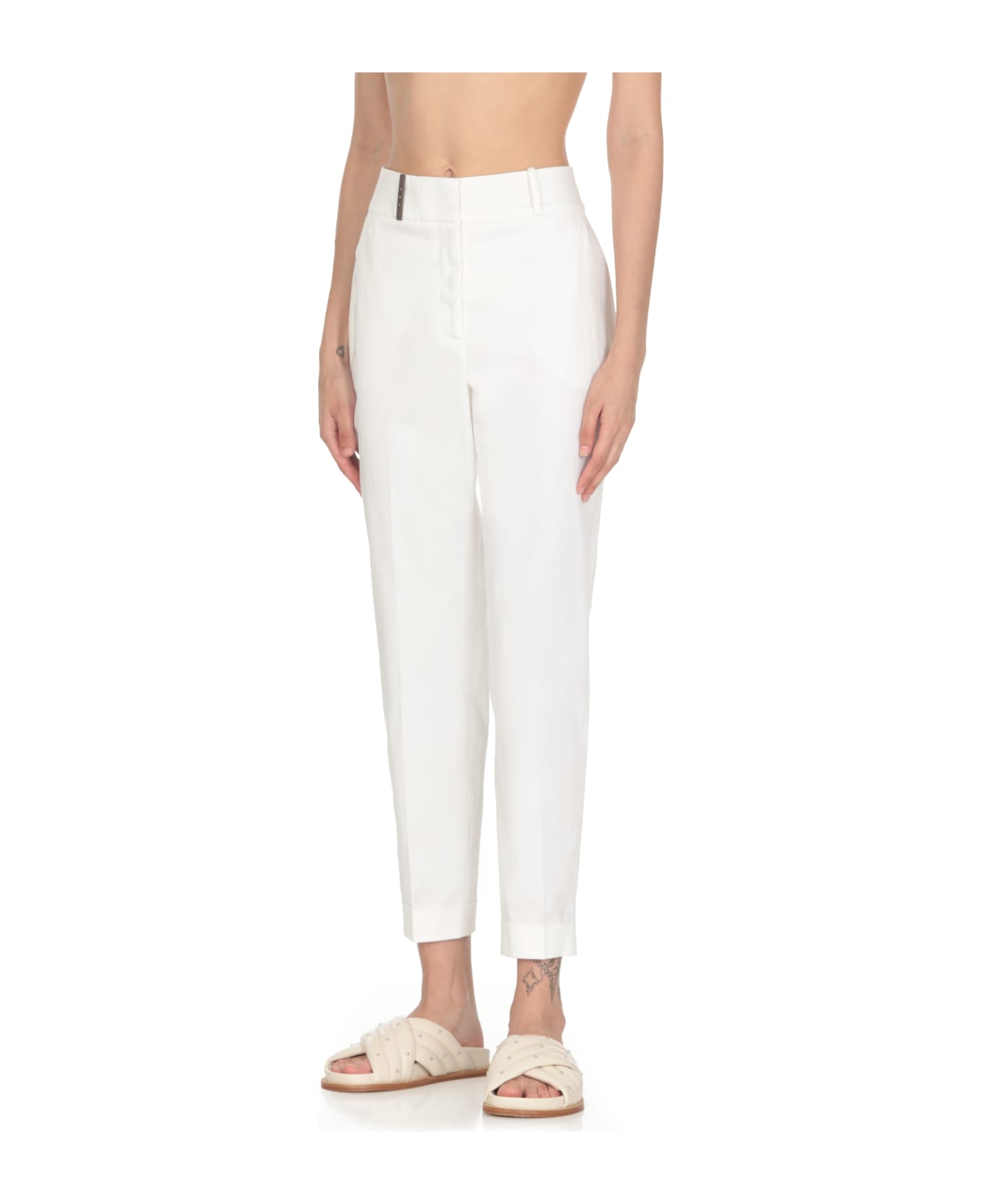 Peserico Cotton Pants - White