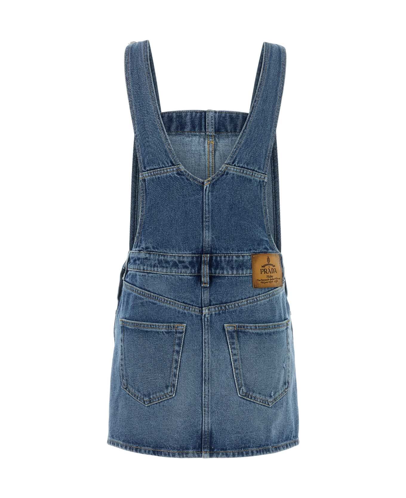 Prada Denim Dungarees Dress - LIGHT BLUE