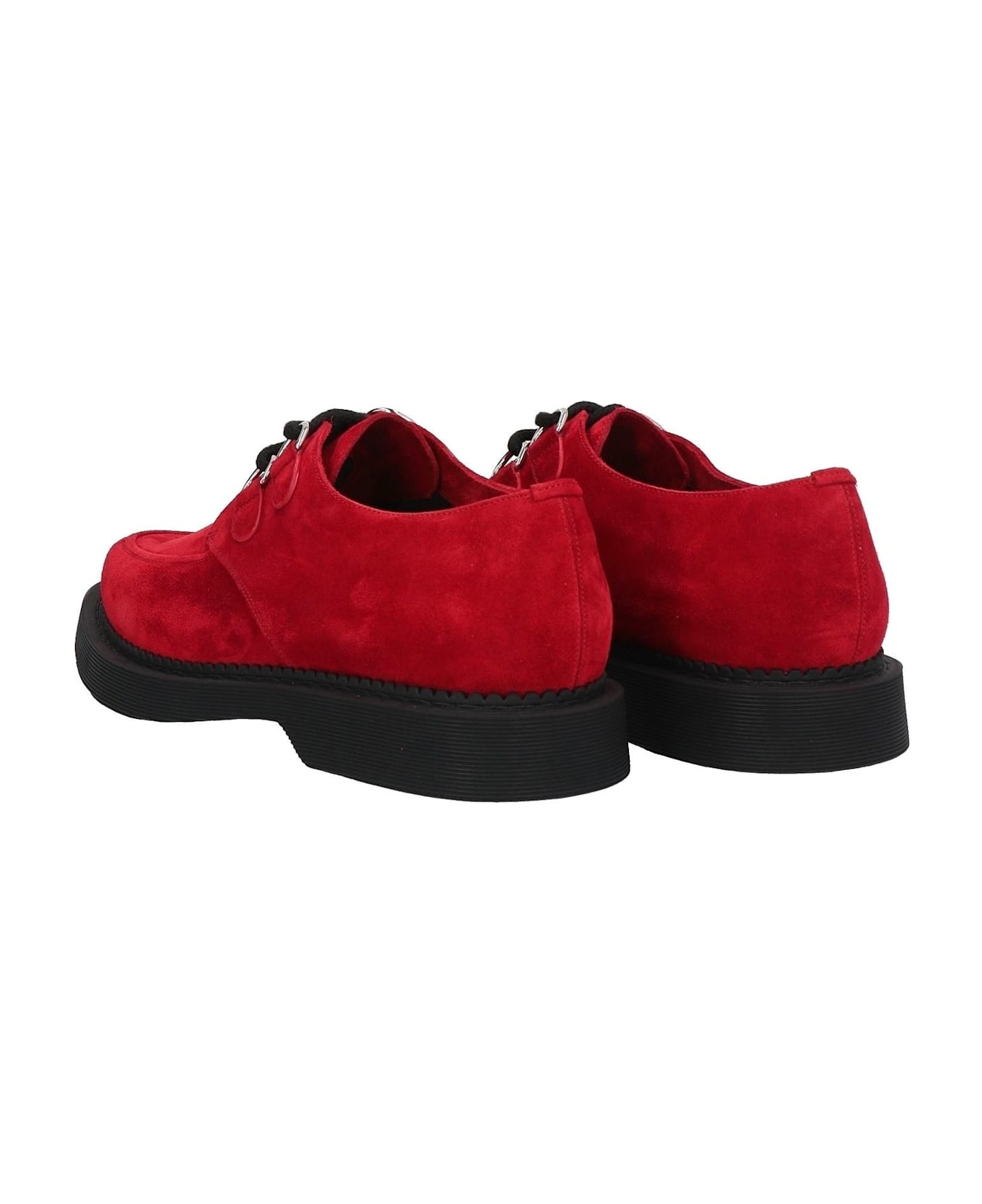 Saint Laurent Teddy Suede Derbies - Red レースアップシューズ