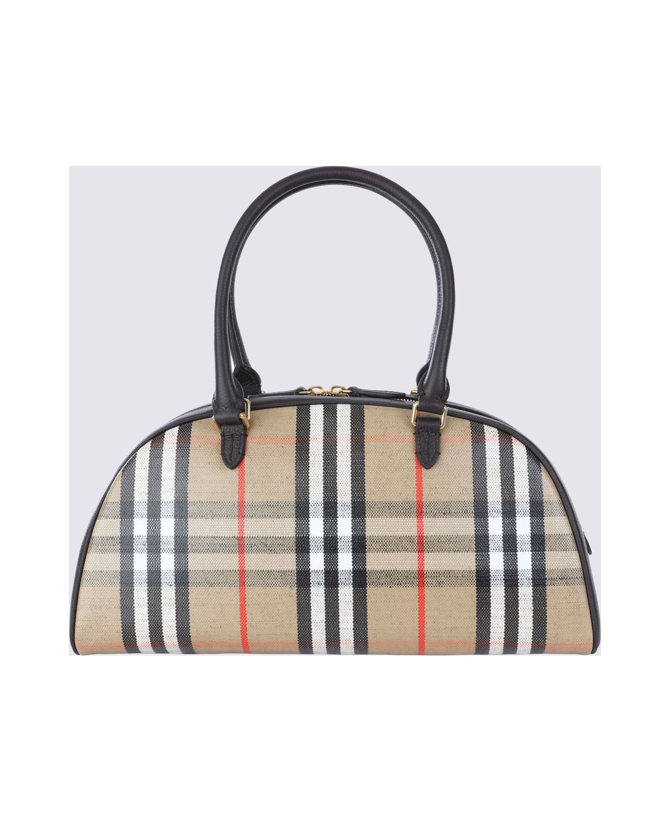 Burberry Brown Highland Bowling Top Handle Bag - SAND