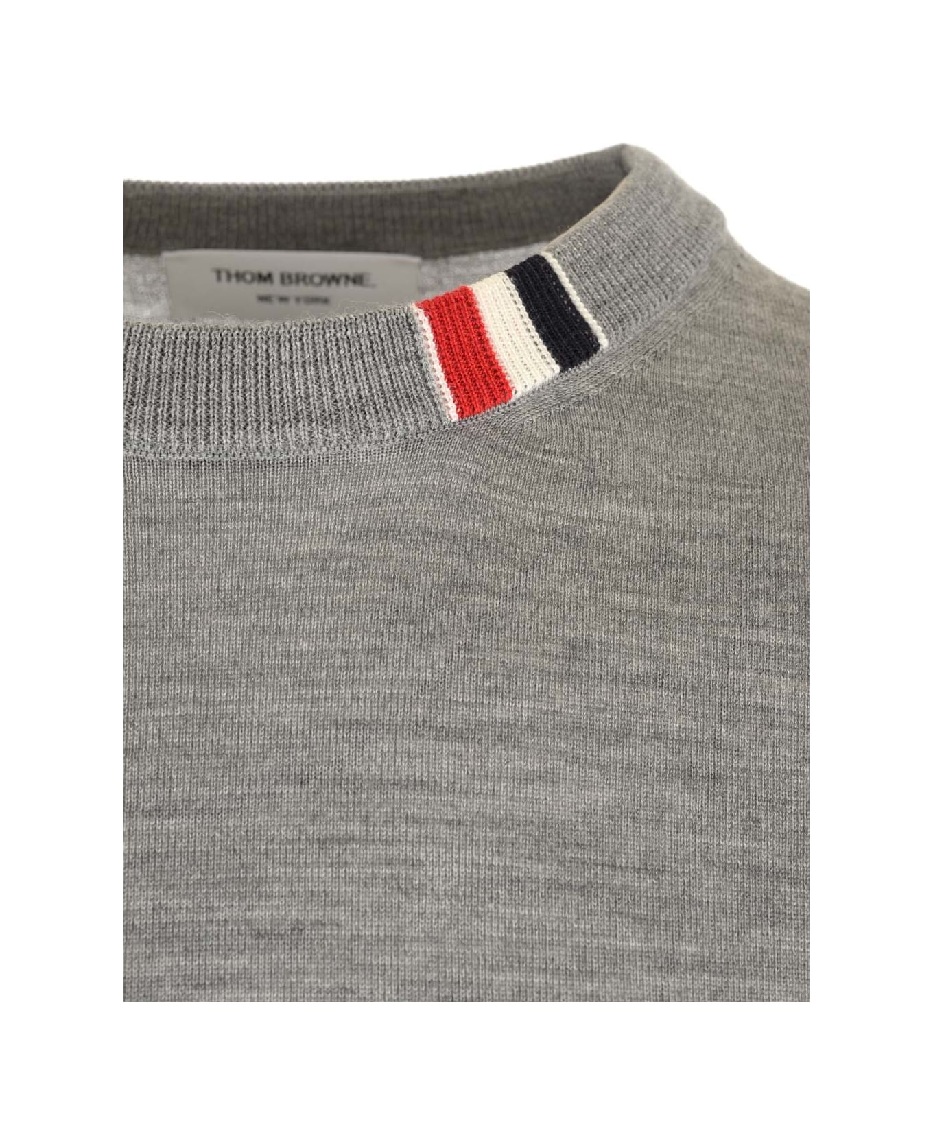 Thom Browne Grey Wool Sweater - Light grey