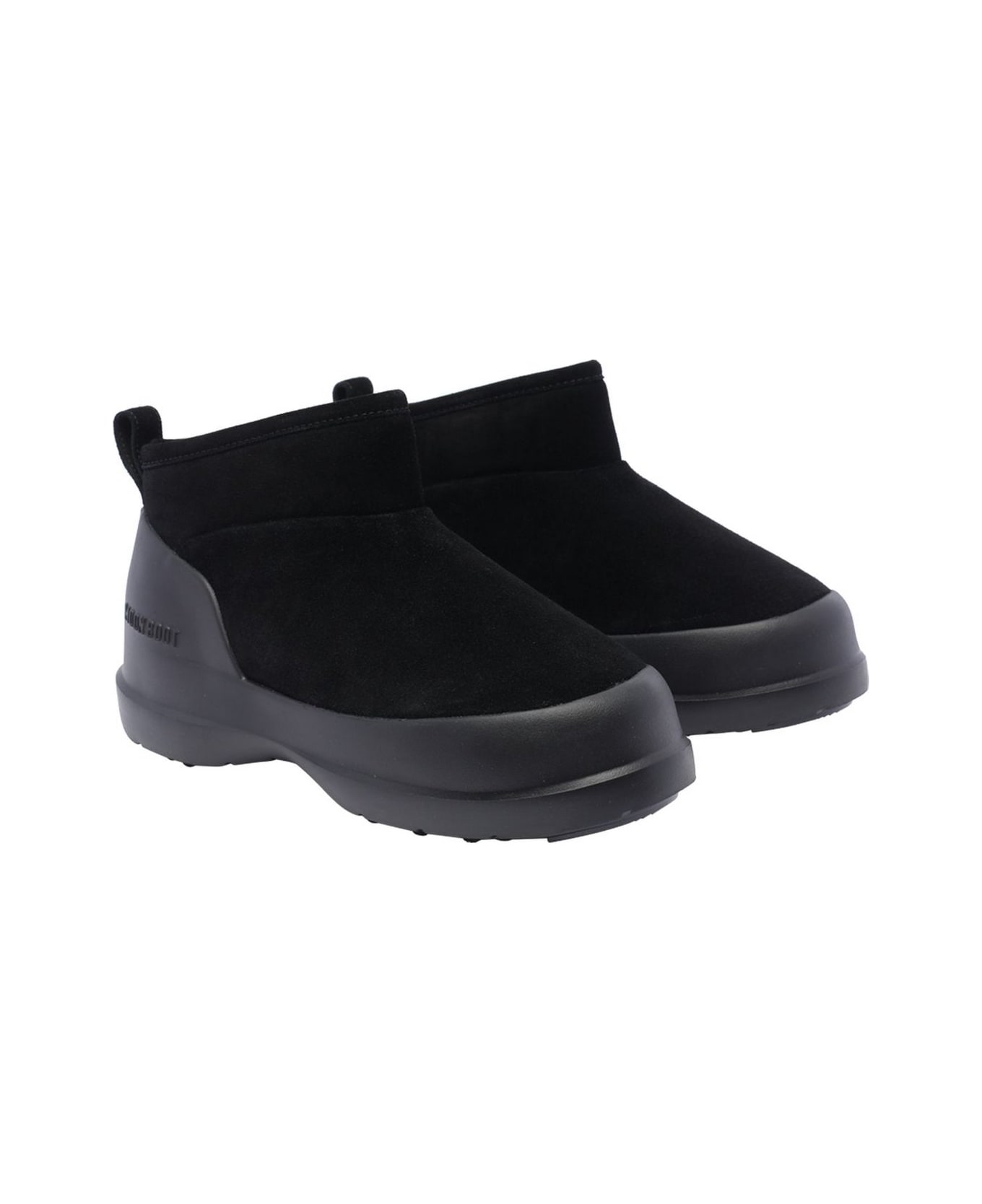 Moon Boot Luna Logo Debossed Slip-on Boots - BLACK