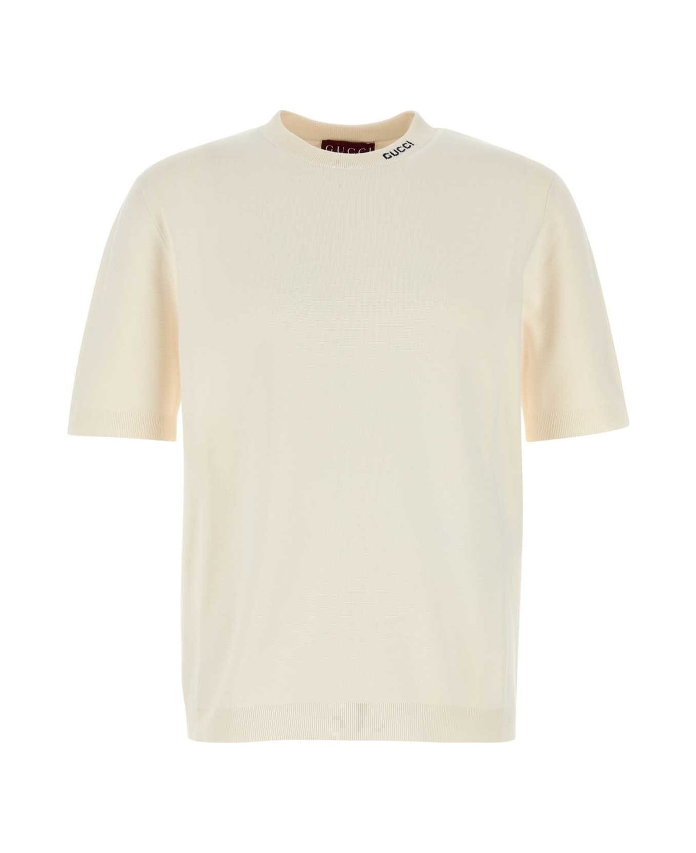 Gucci White Silk Blend Sweater - WHITEBLUE