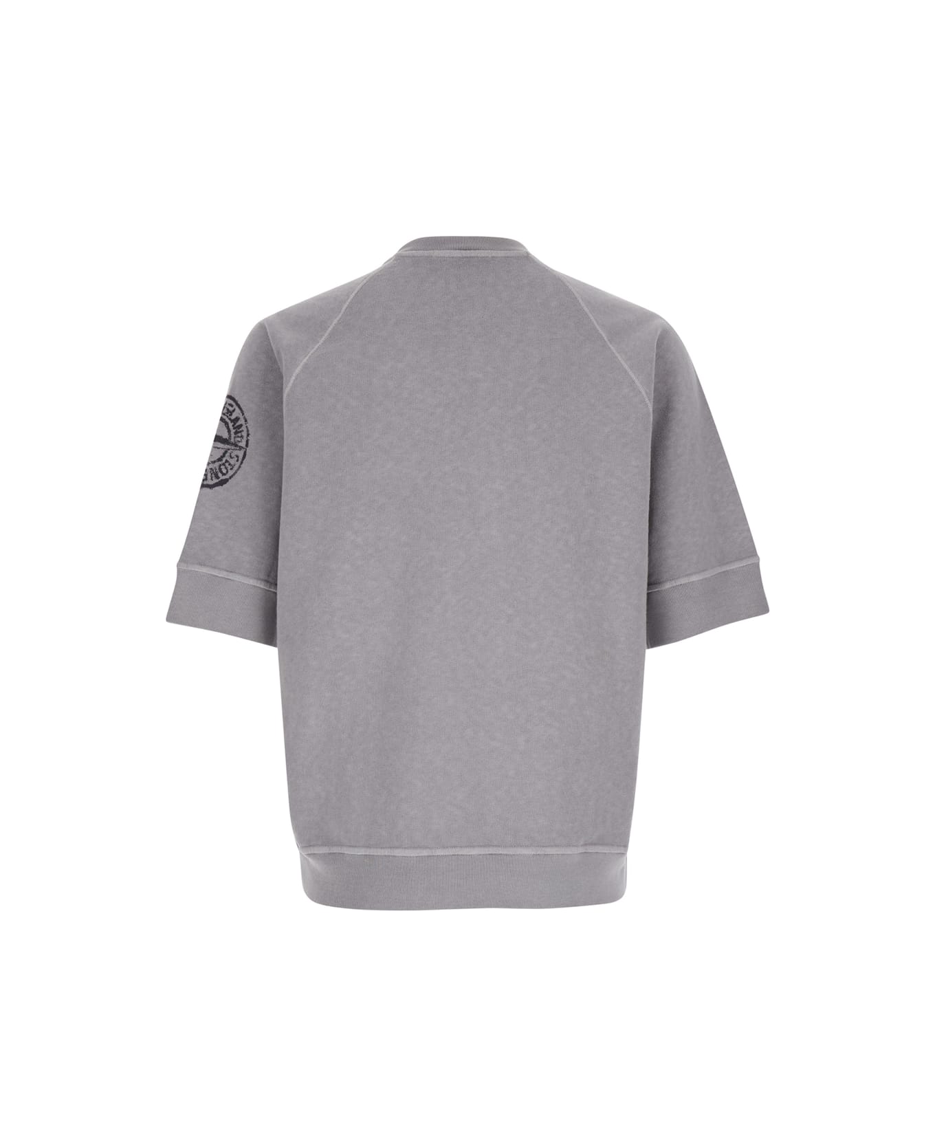Stone Island Grey Crewneck T-shirt In Cotton Man - Grey フリース