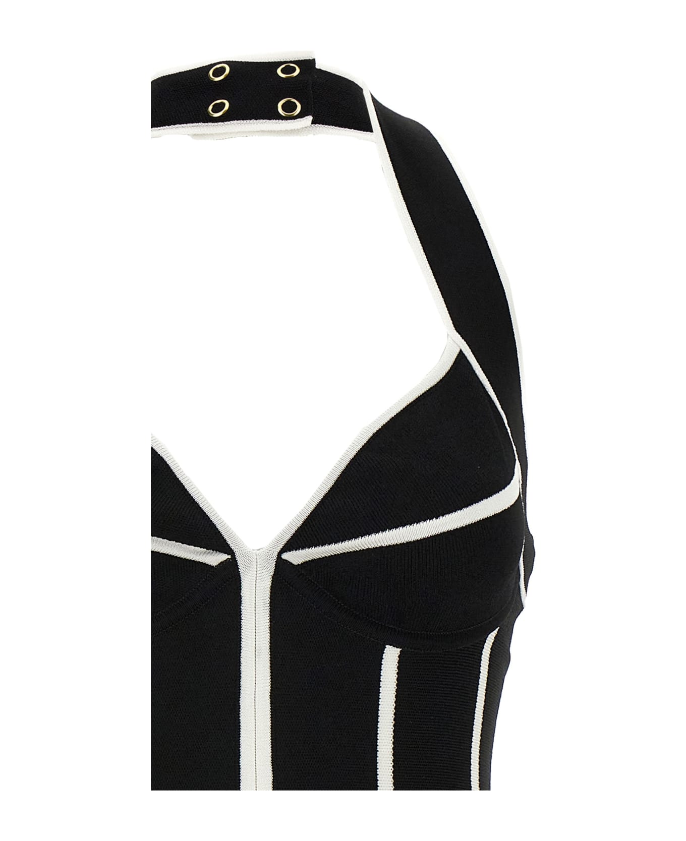 Balmain Skater Dress - White/Black