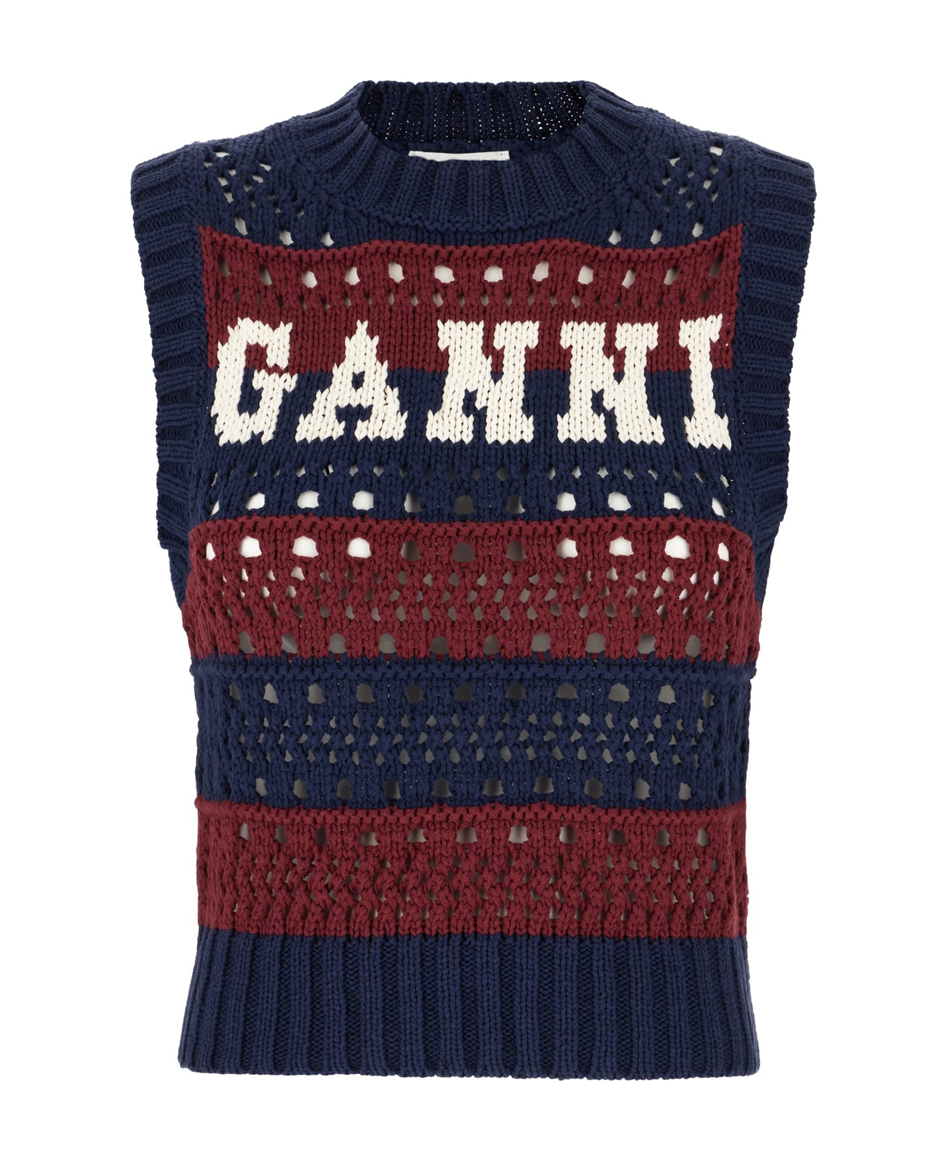 Ganni Multicolor Cotton And Polyester Vest - MULTICOLOUR