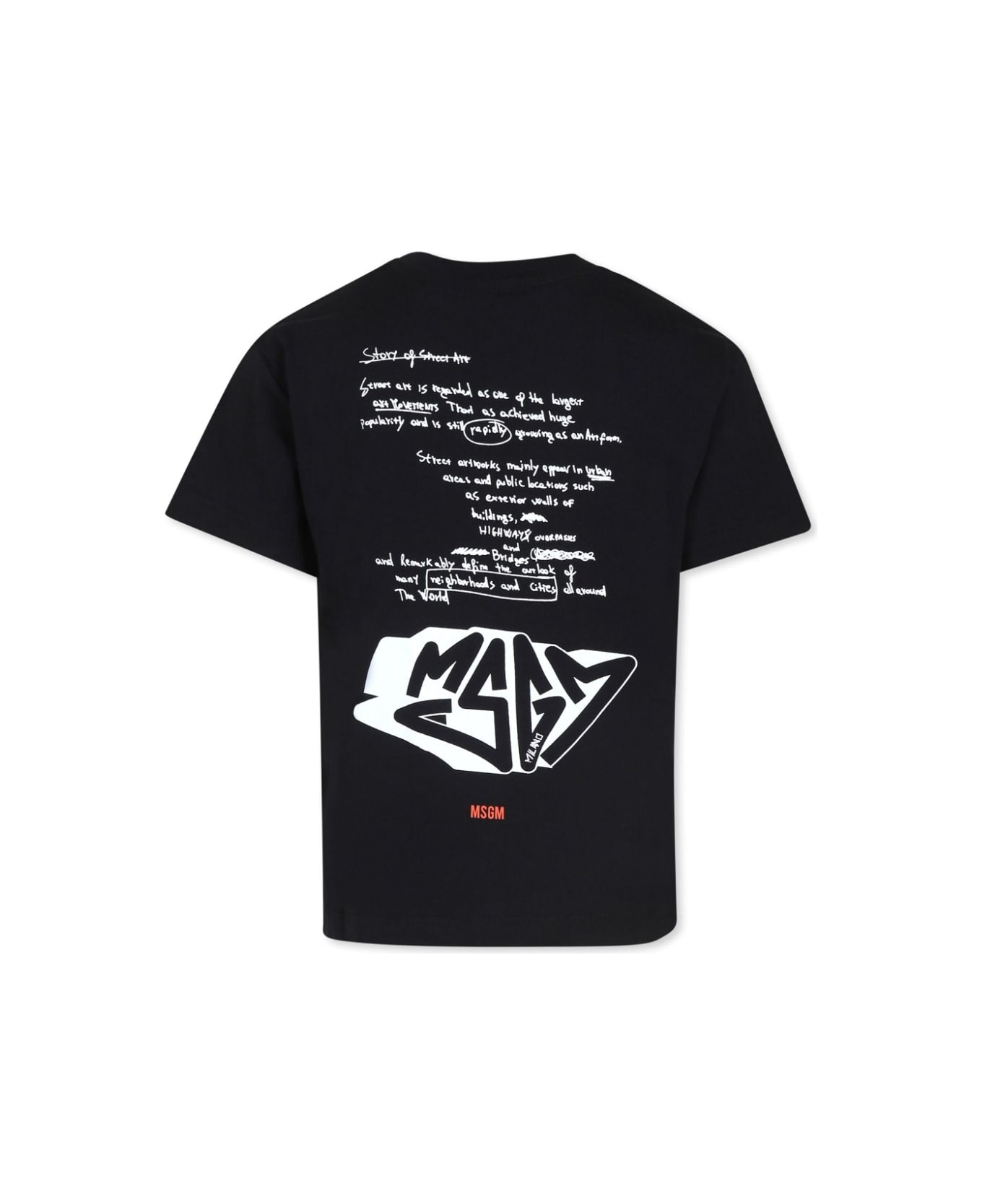 MSGM T-shirt Con Stampa - Black