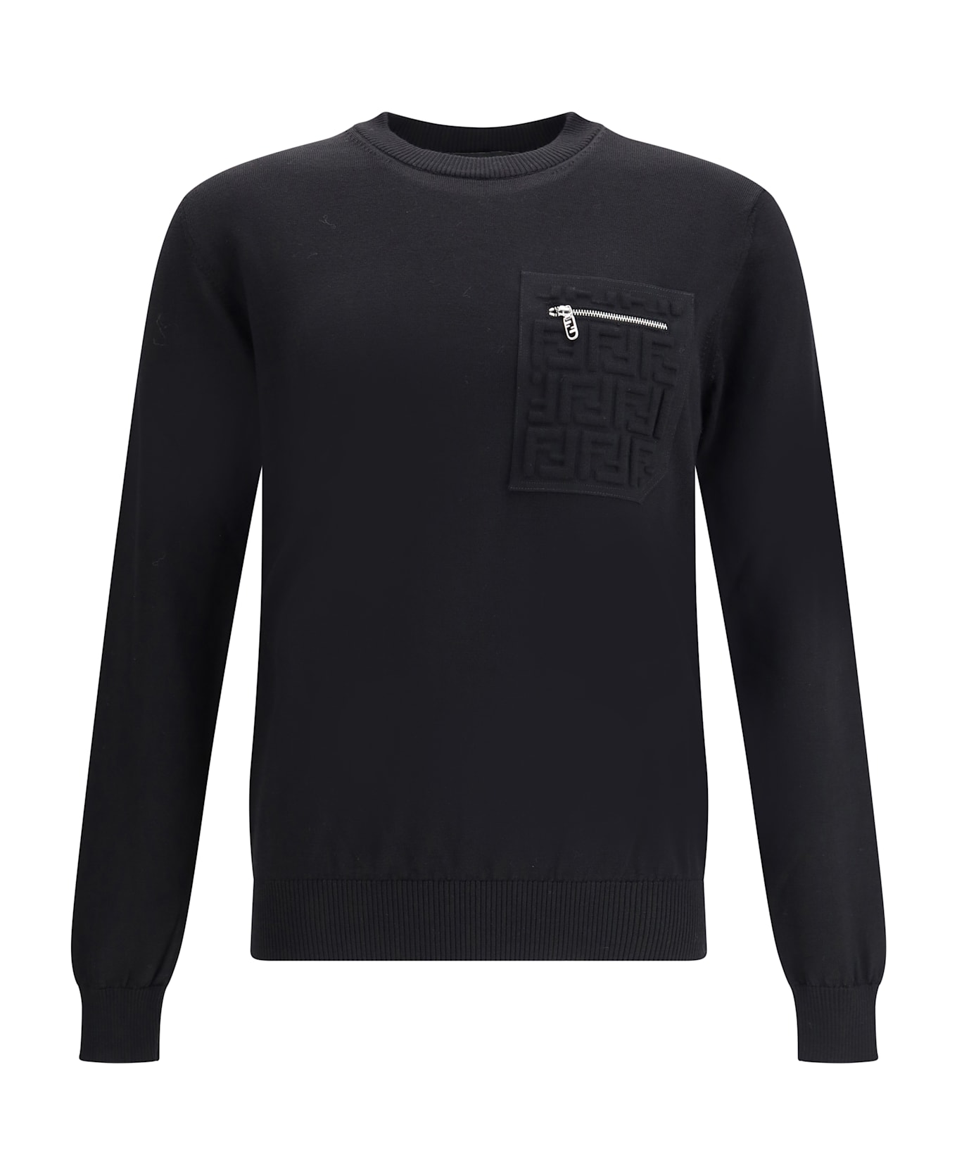 Fendi Sweater Whit Pocket - Nero