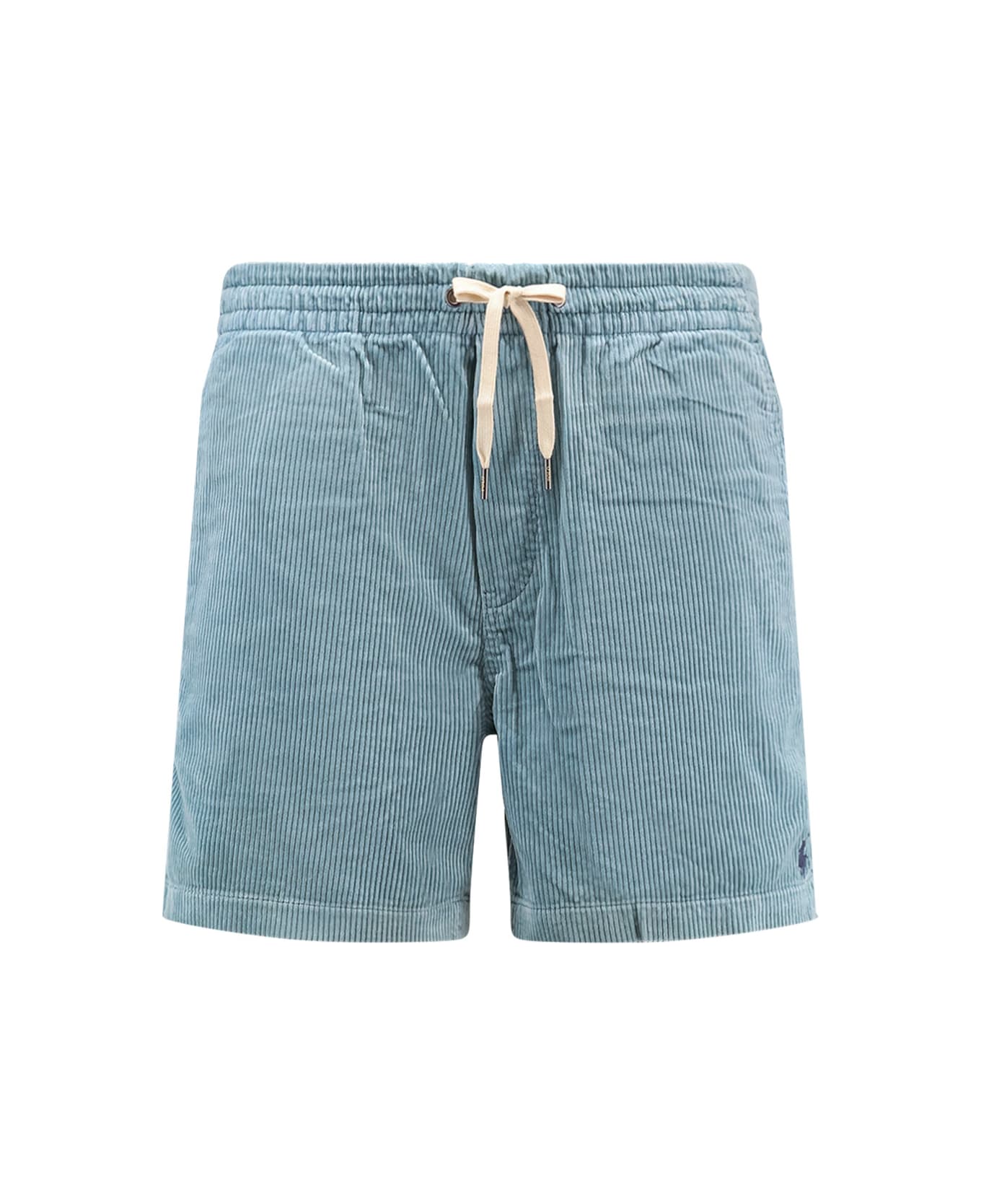 Polo Ralph Lauren Corduroy Bermuda Shorts With Logo Embroidery - Clear Blue