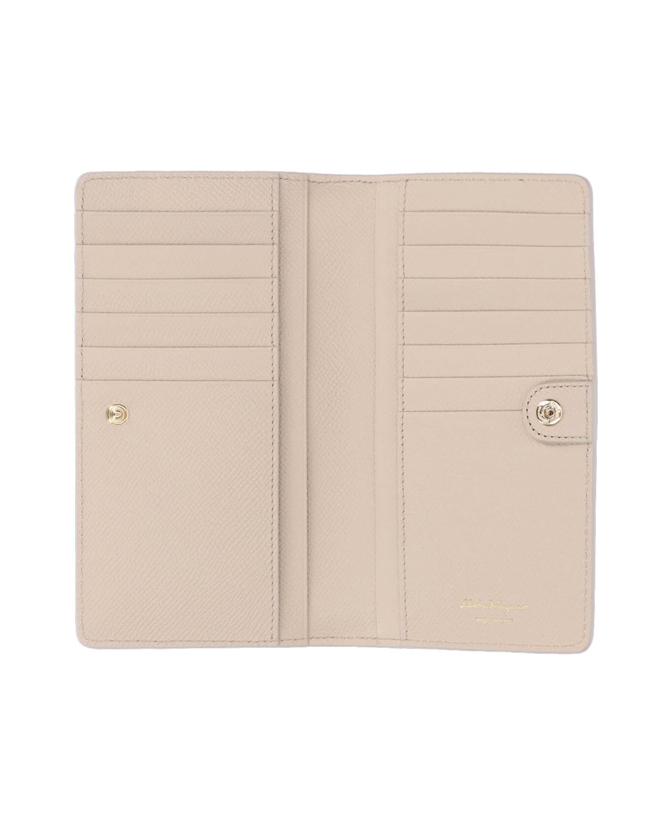 Ferragamo "gancini" Wallet - Cream