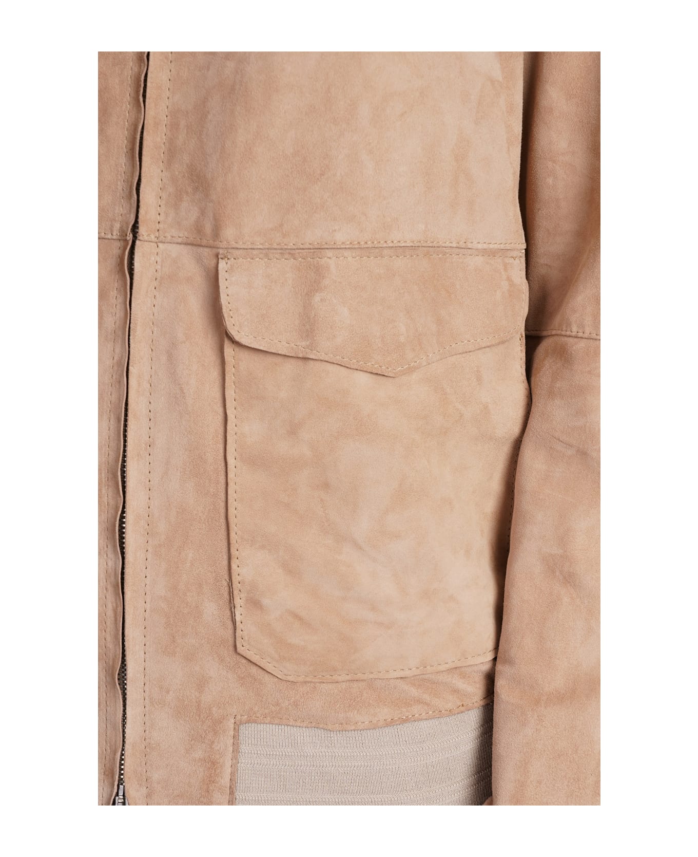 DFour Leather Jacket In Beige Leather - beige