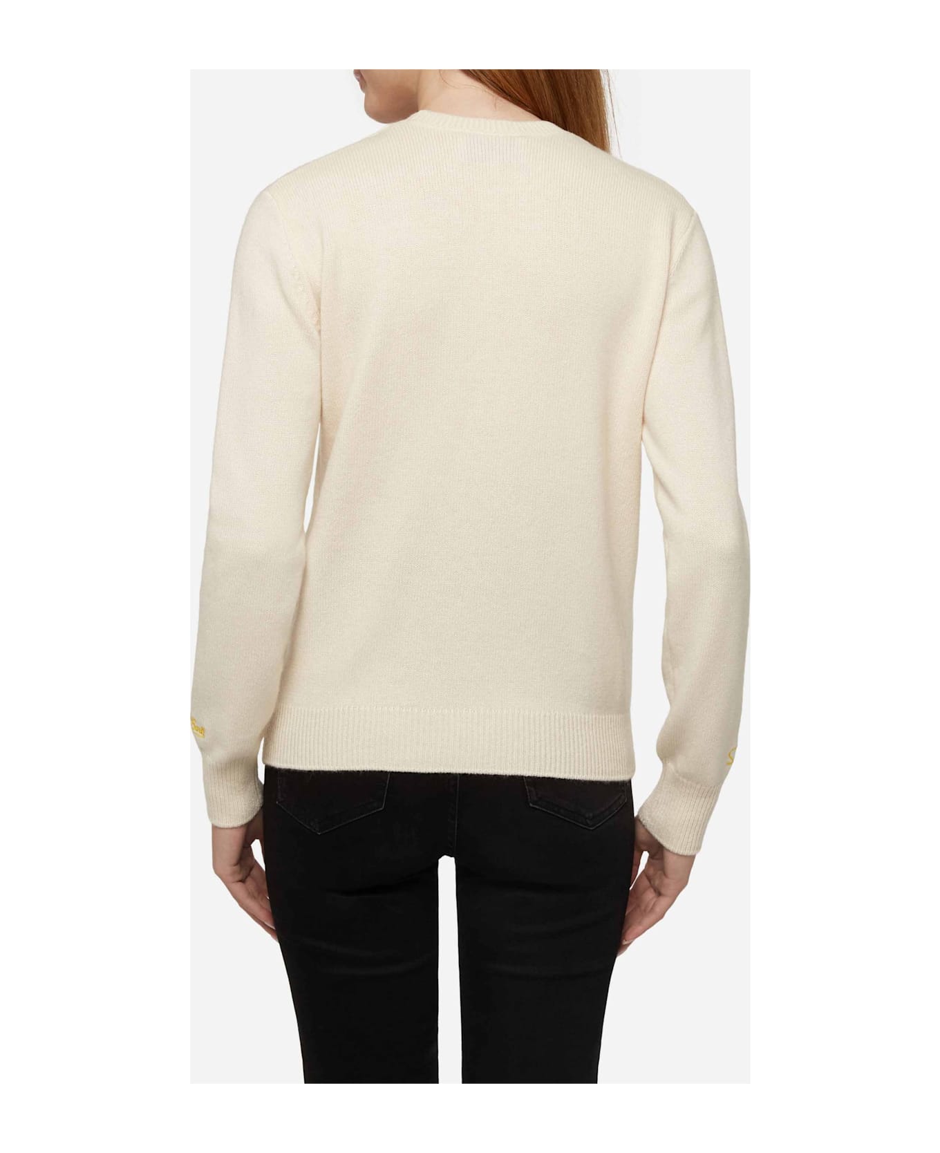 MC2 Saint Barth Woman White Sweater New Queen With Simpson Family Print | Simpson Family Special Edition - WHITE