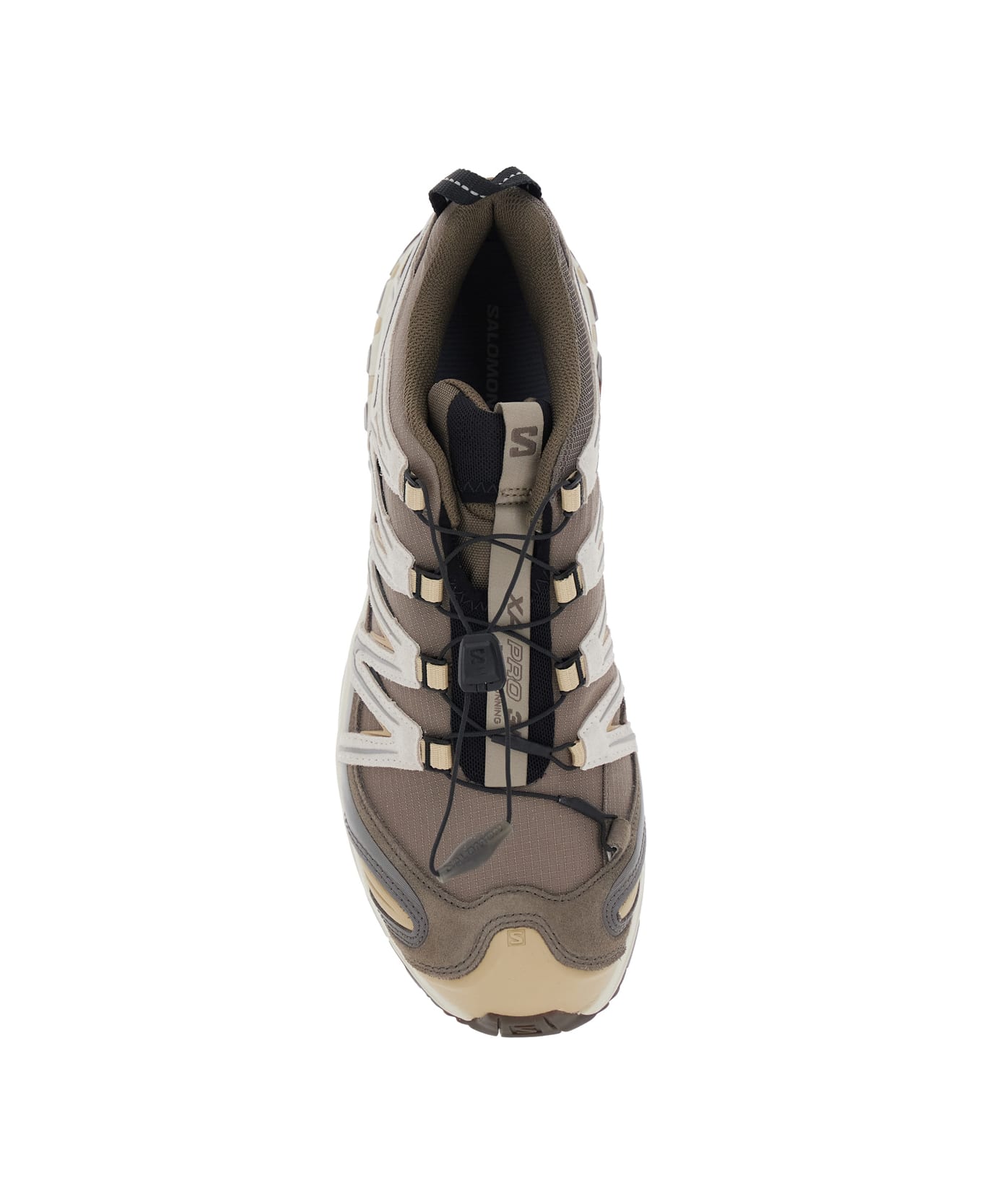 Salomon 
xa Pro 3d
 Brown Sneakers With Printed Logo On The Side And Drawstring Closure In Fabric Unisex - Brown