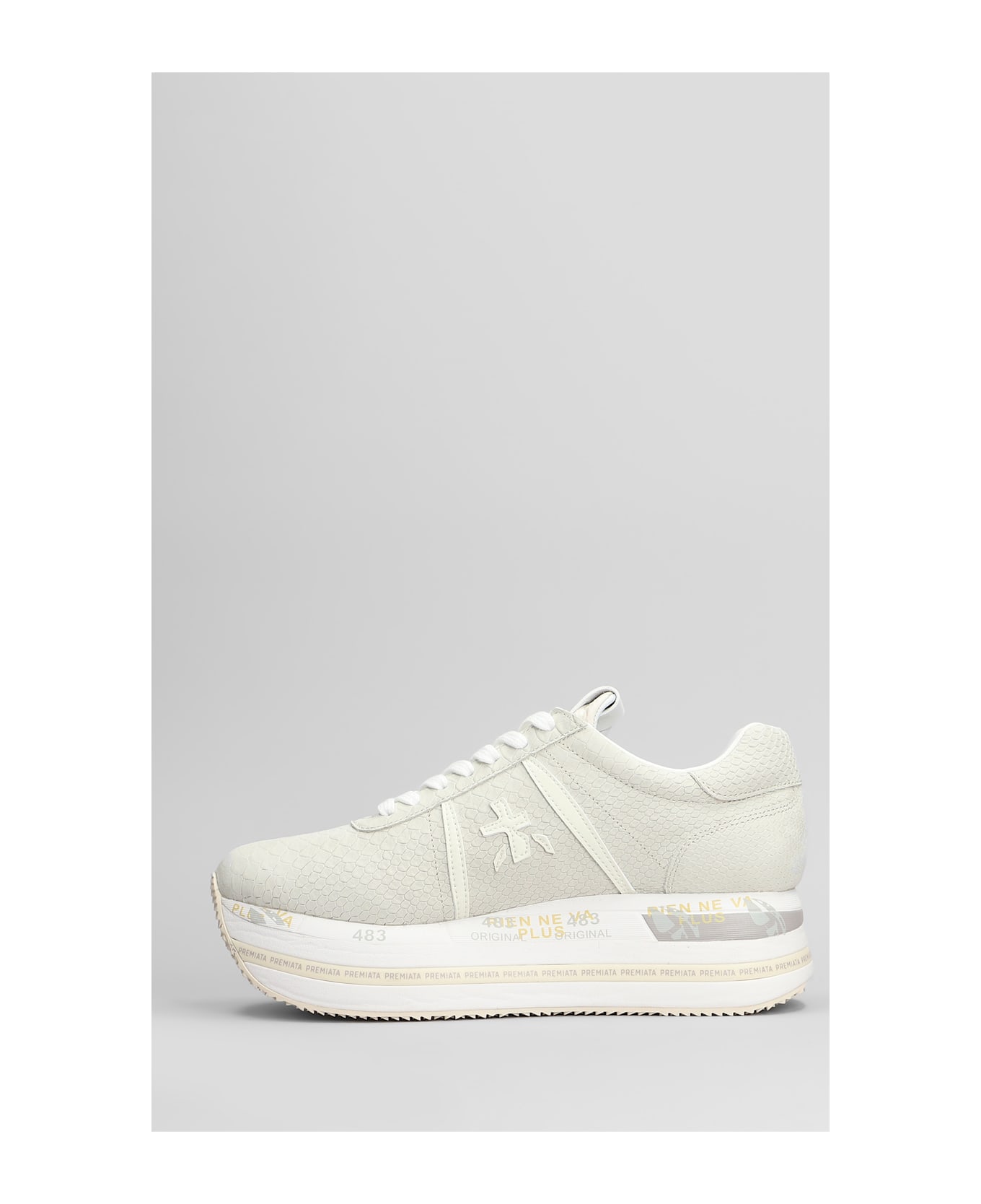 Premiata Beth Sneakers In White Leather - white
